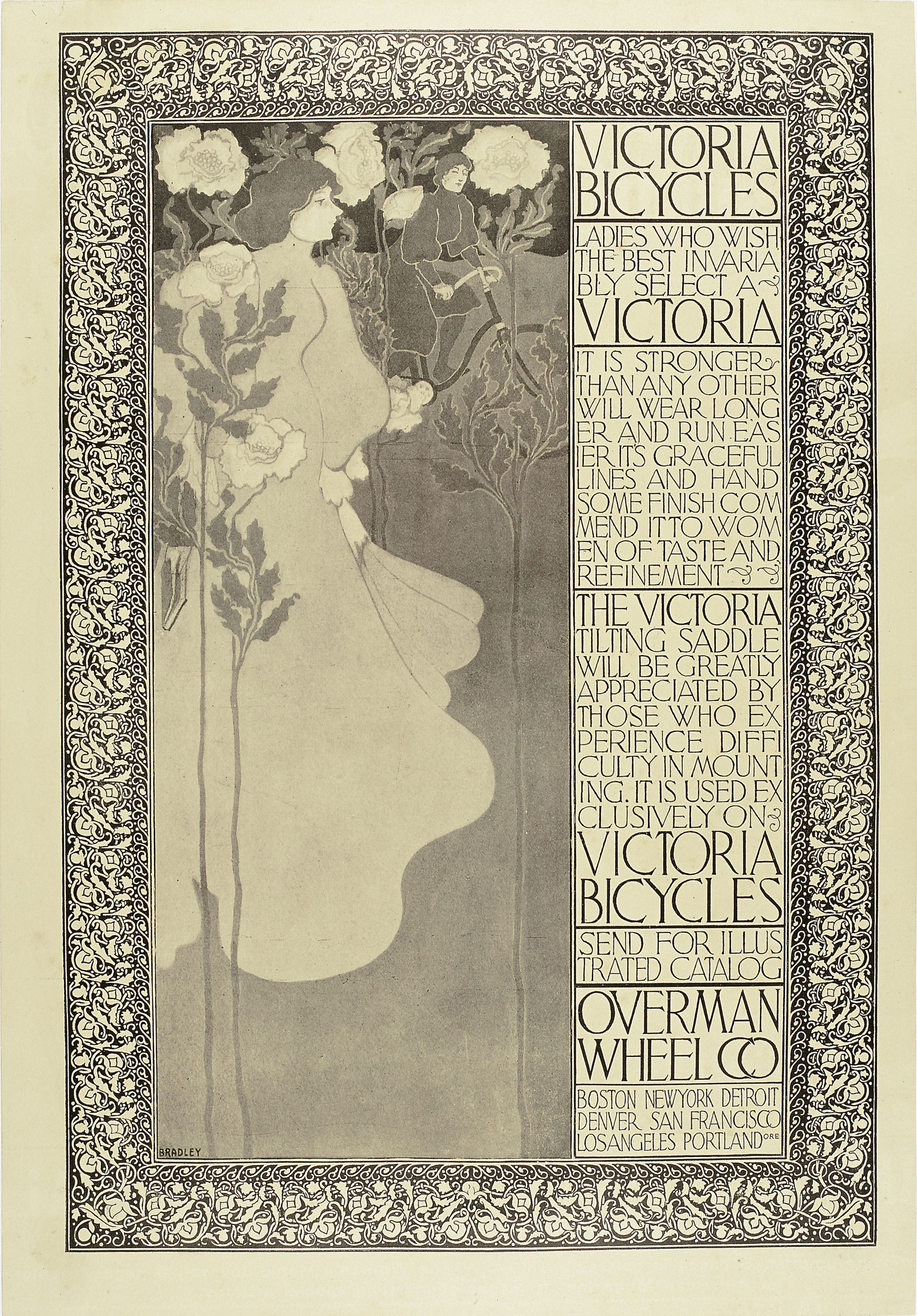 image for: William Henry Bradley - Victoria Bicycles - Cap a 1895