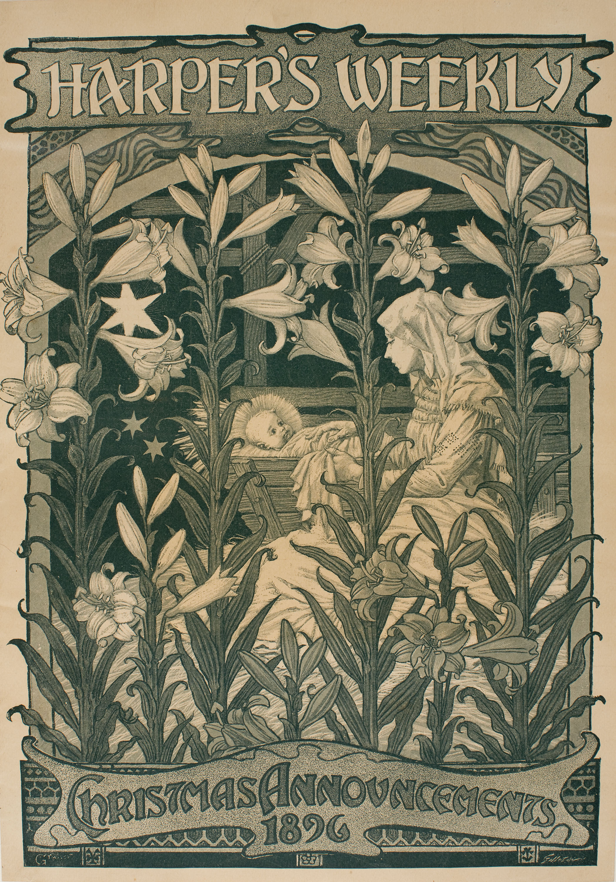 image for: Eugène Samuel Grasset - Harper's Weekly. Christmas Announcements 1896 - 1896