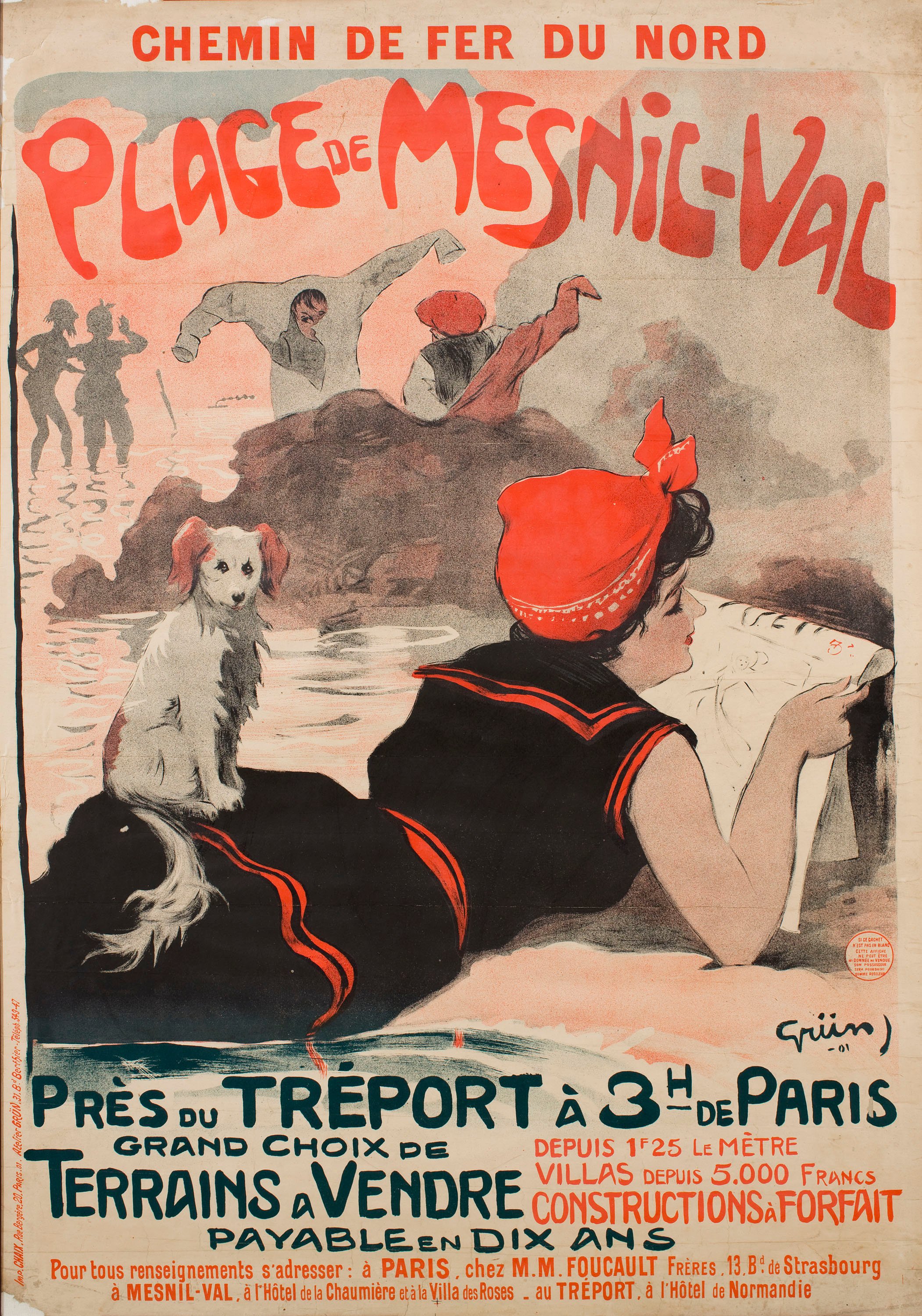 image for: Jules Alexandre Grün - Chemin de fer du Nord. Plage de Mesnil-Val - 1901