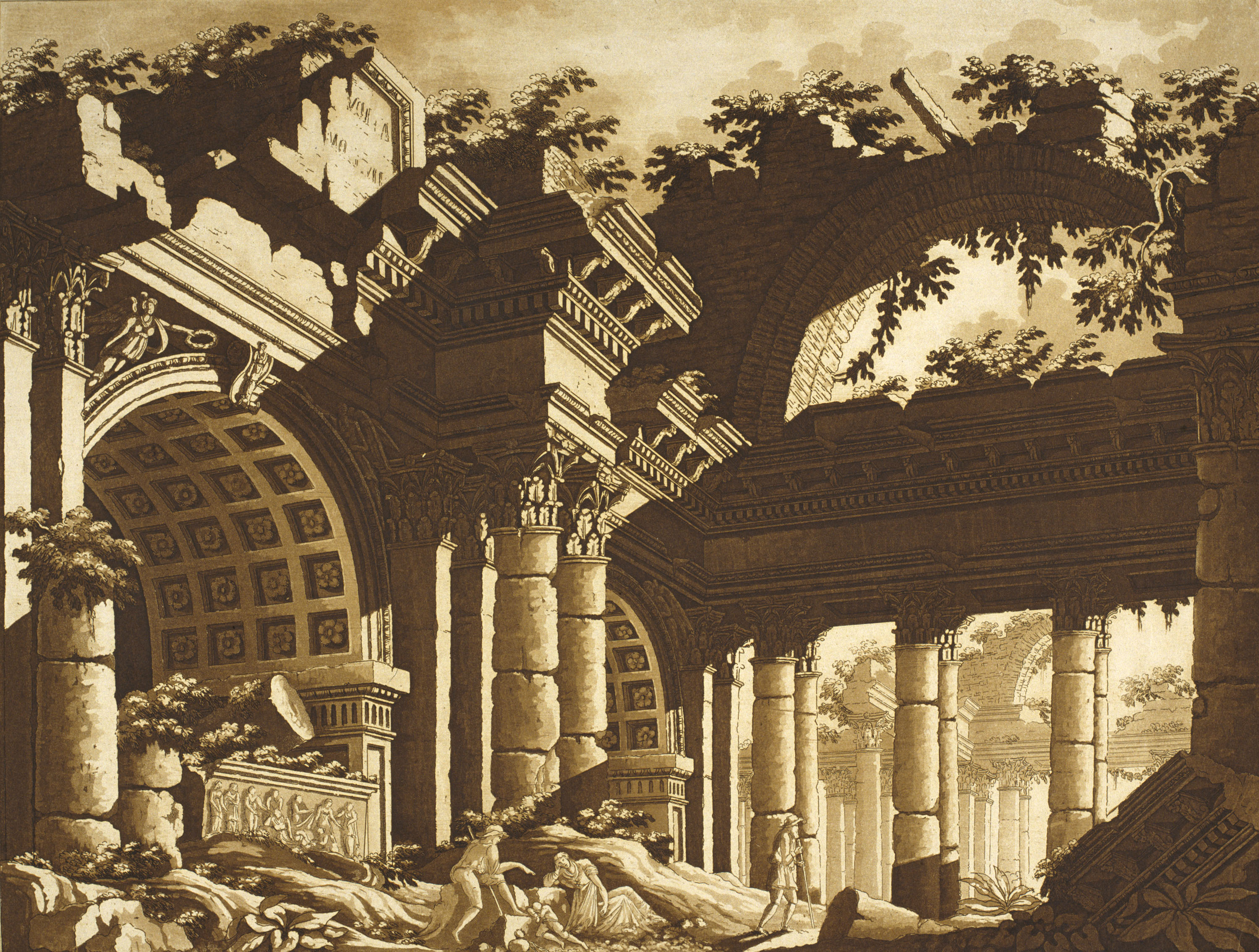 image for: Lodovico Pozzetti - Ruïnes d'un temple - Posterior a 1817