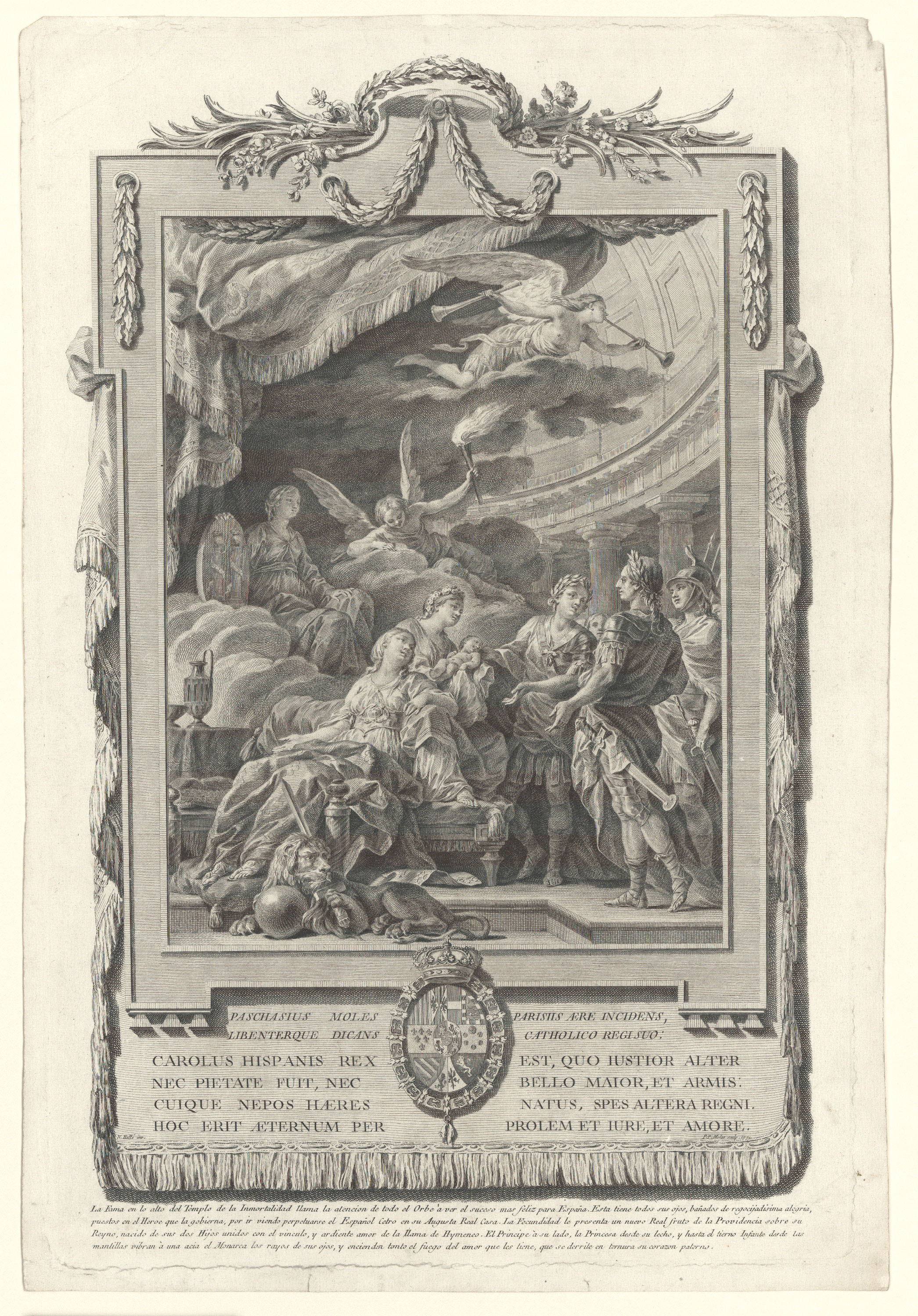 image for: Pasqual Pere Moles Corones - Al·legoria del naixement de l'infant Carles Climent - 1771