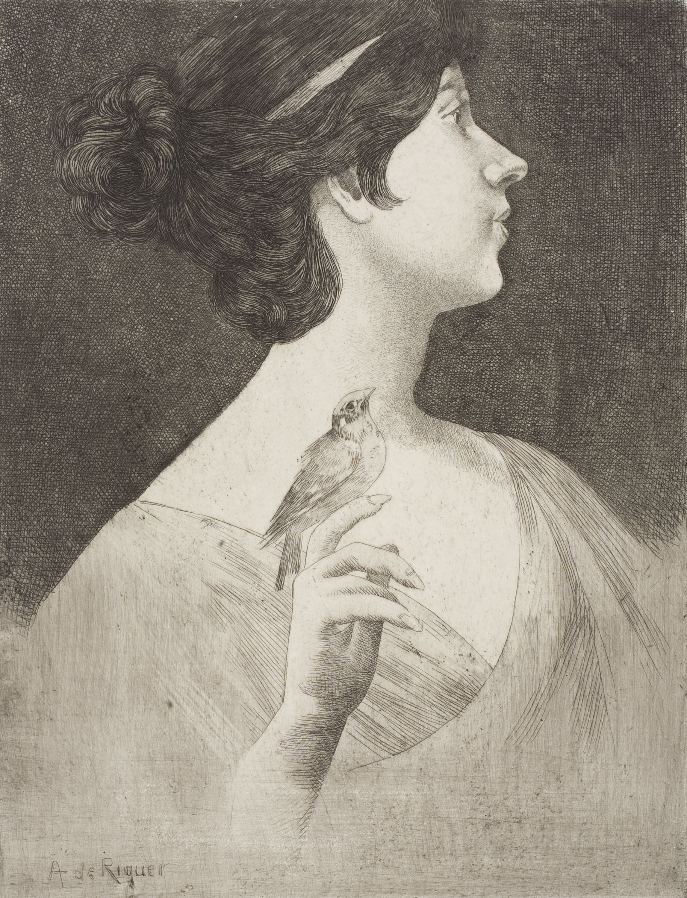 image for: Alexandre de Riquer - Figura femenina - Cap a 1916