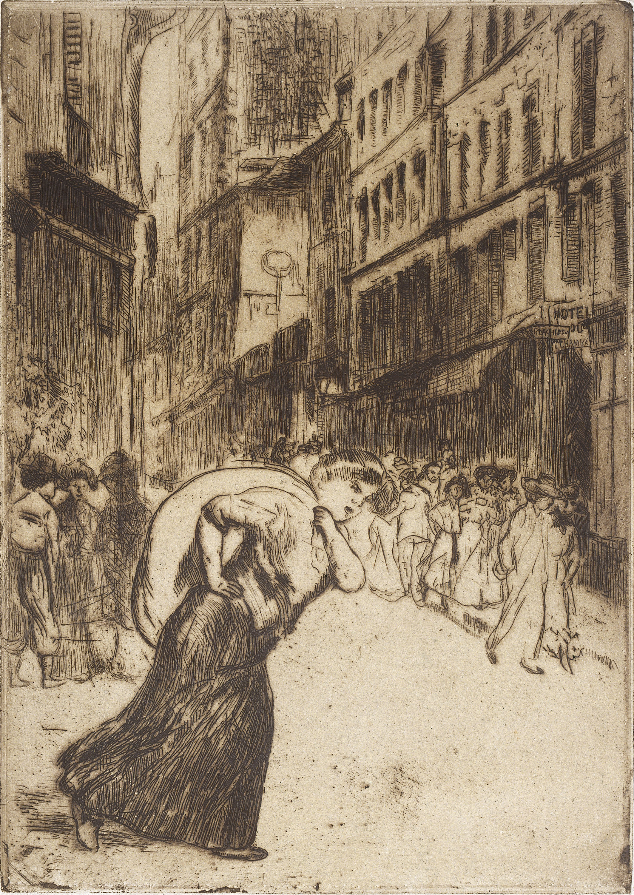 image for: Joaquim Sunyer - La blanchisseuse du quartier du Belleville - Cap a 1900
