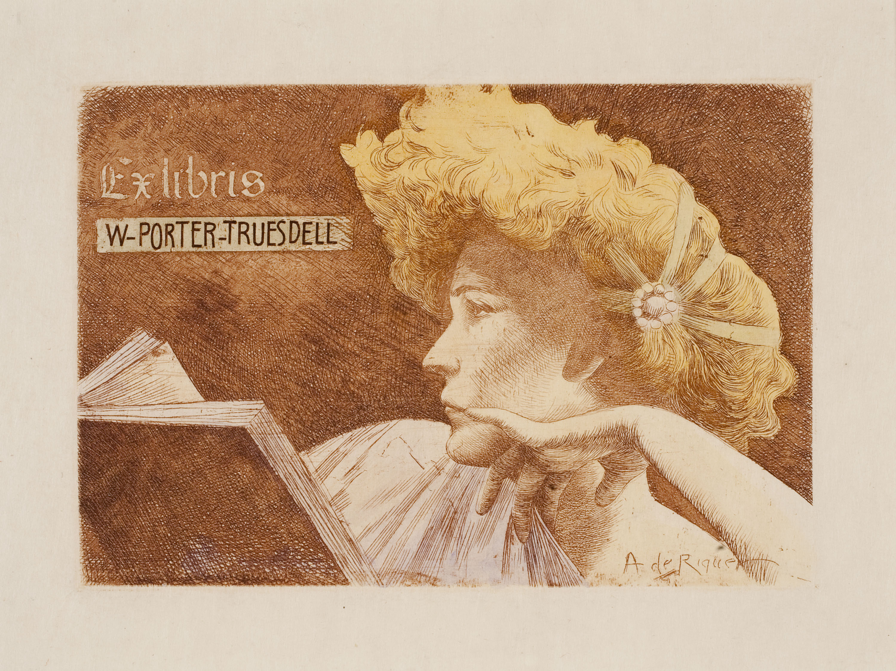 image for: Alexandre de Riquer - Ex-libris W. Porter Truesdell - 1903