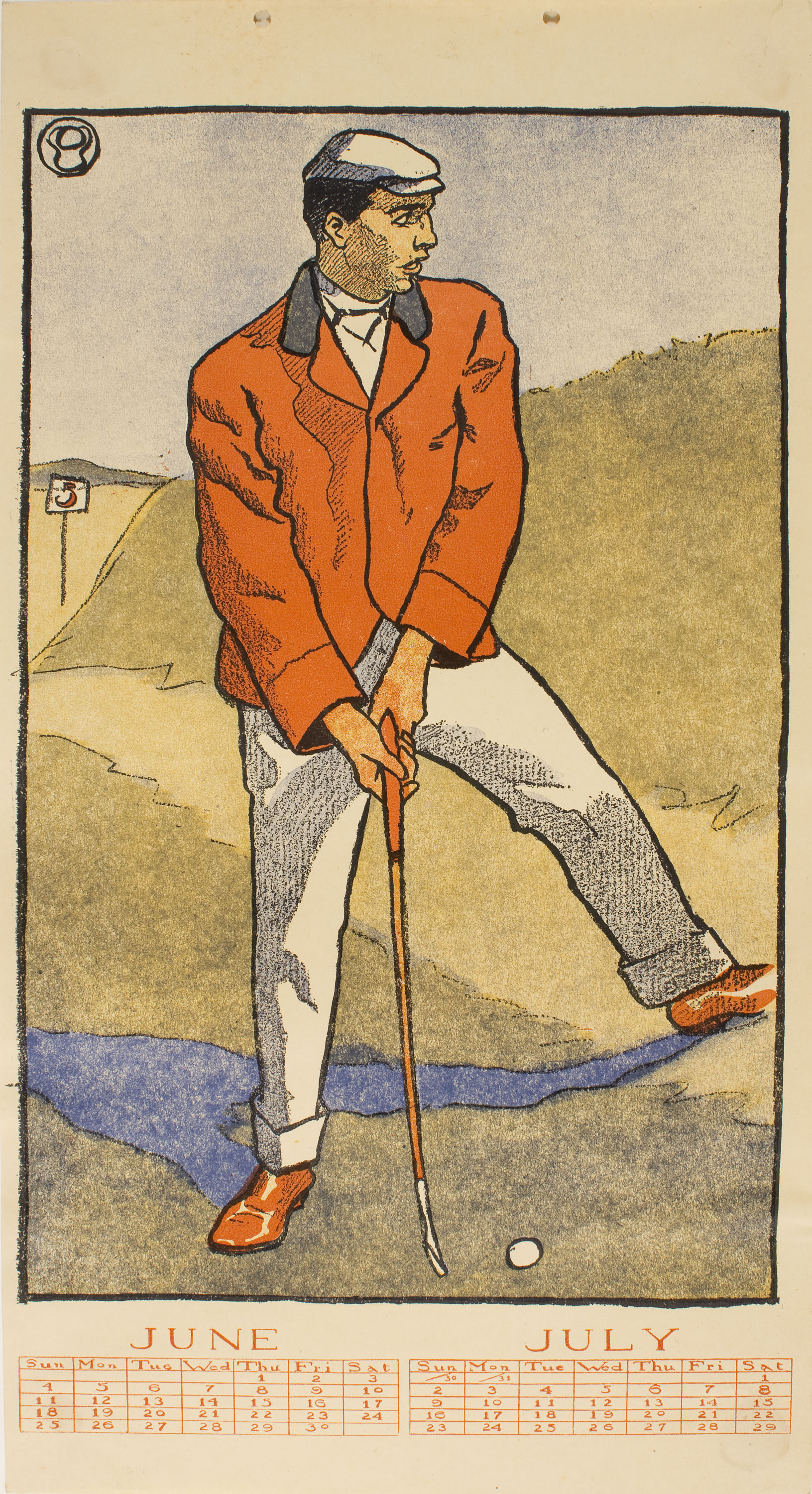 image for: Edward Penfield - June, July (Golf Calendar) - 1899