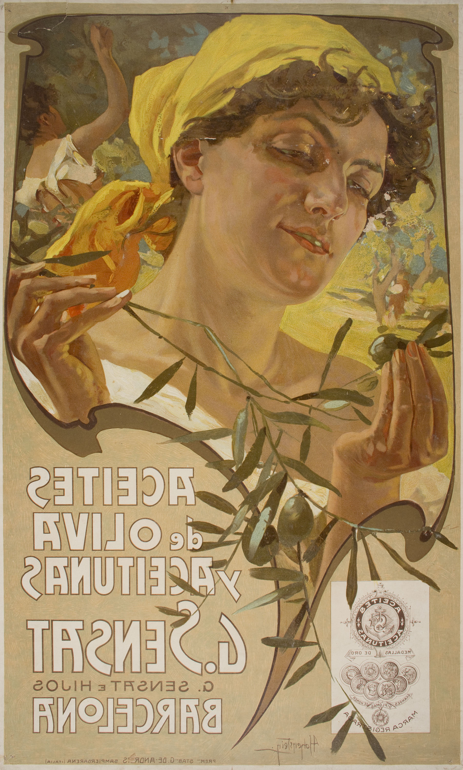 image for: Adolf Hohenstein - Aceites de oliva y aceitunas G. Sensat - Cap a 1890-1902