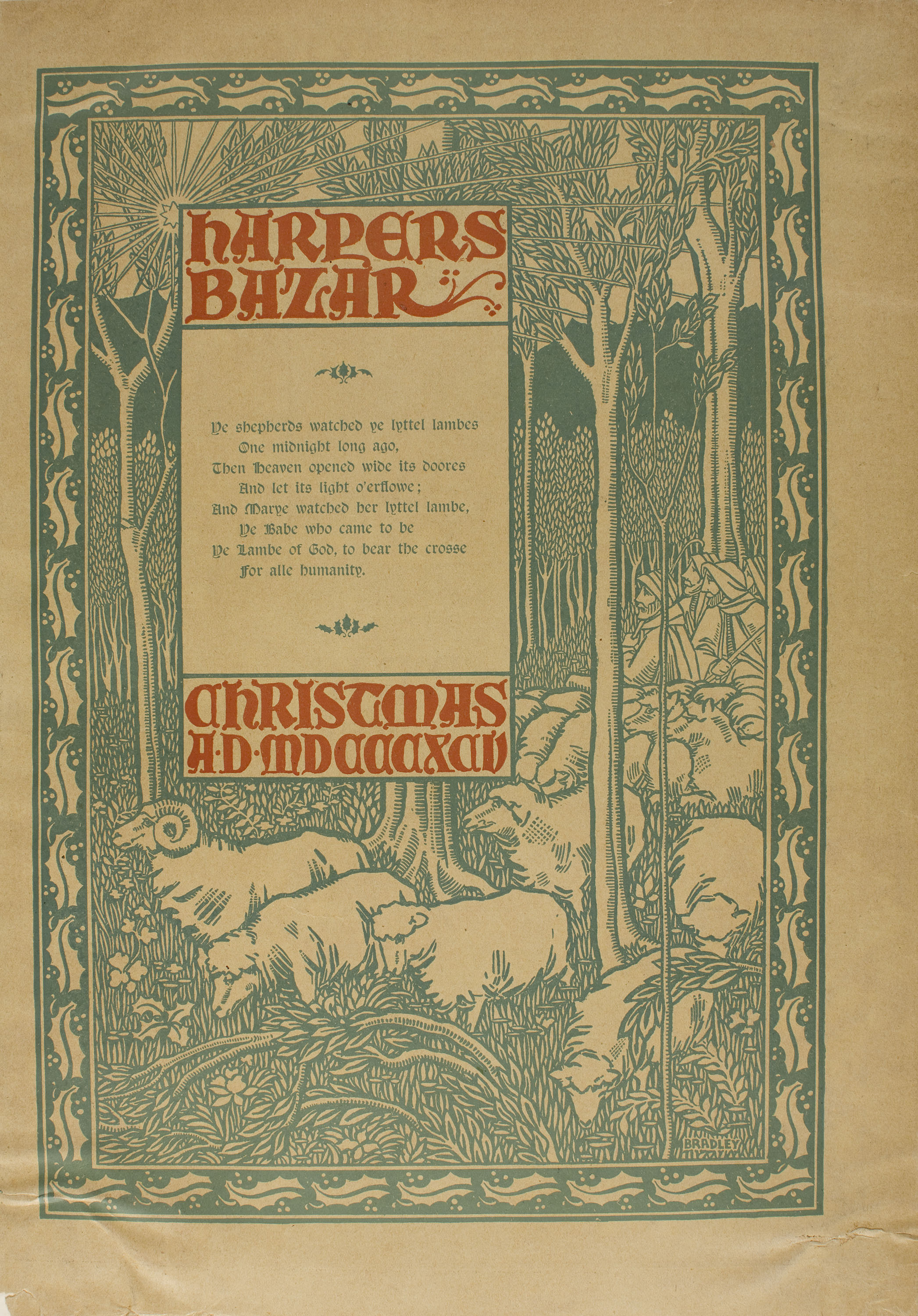 image for: William Henry Bradley - Harper's Bazar Christmas AD MDCCCXCV - 1895