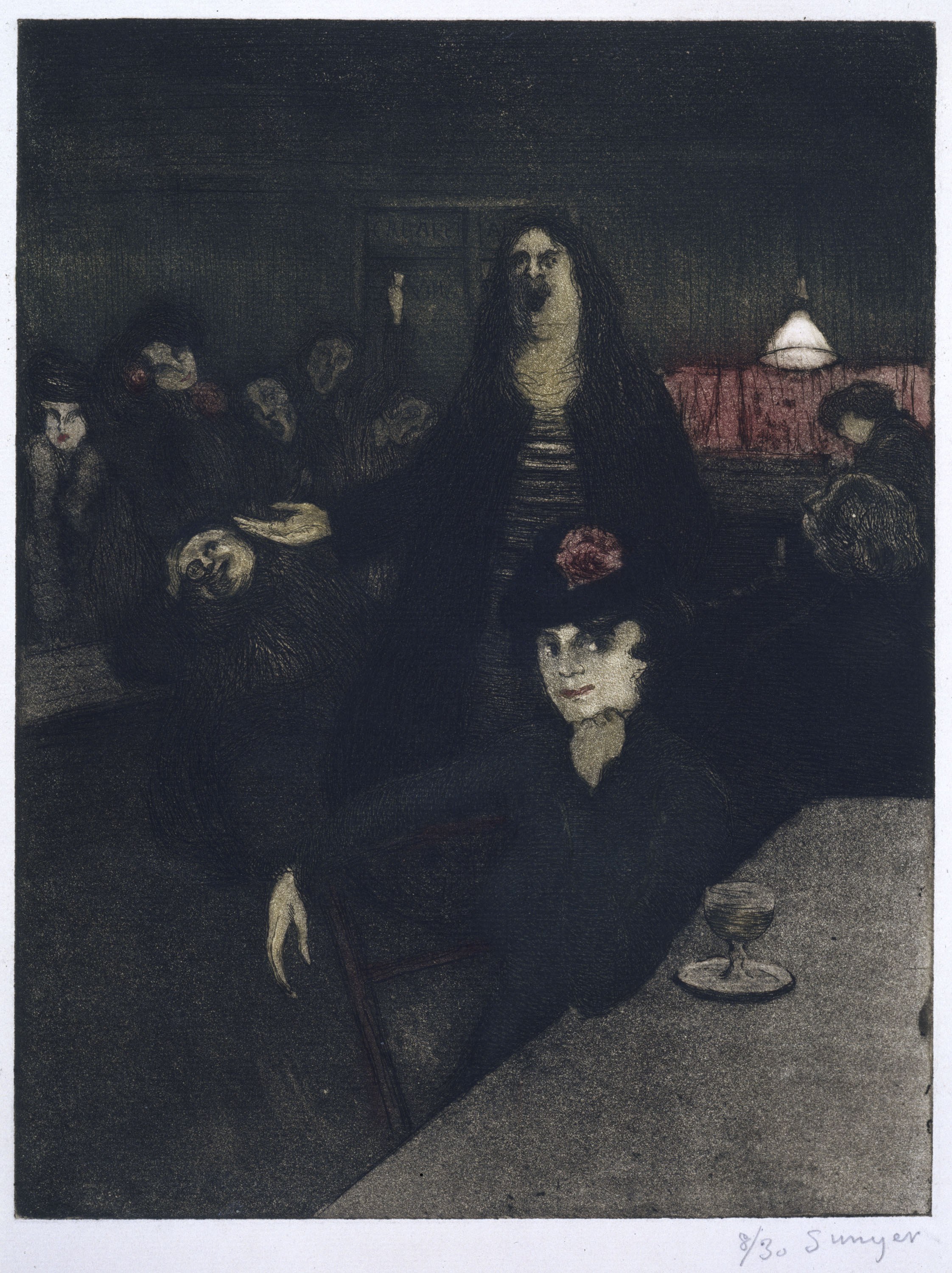 image for: Joaquim Sunyer - Interior de cabaret a Montmartre - Cap a 1898