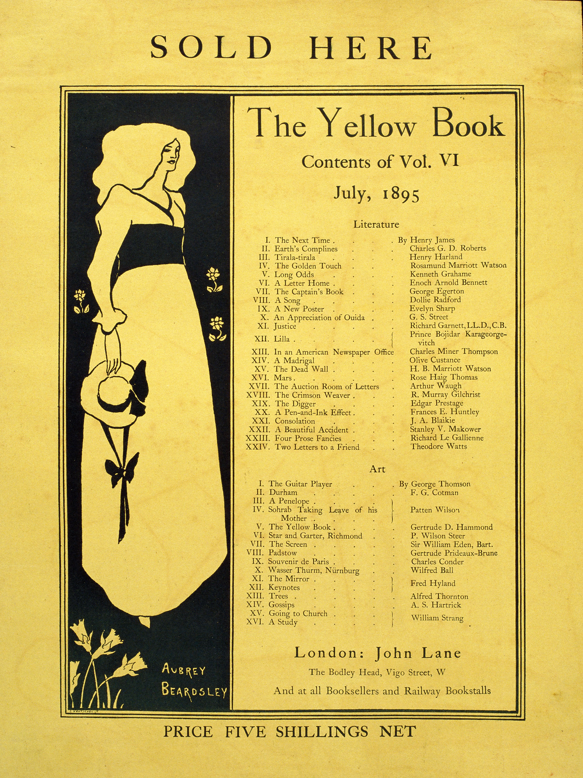image for: Aubrey Vincent Beardsley - The Yellow Book. Contents of Vol. VI - 1895