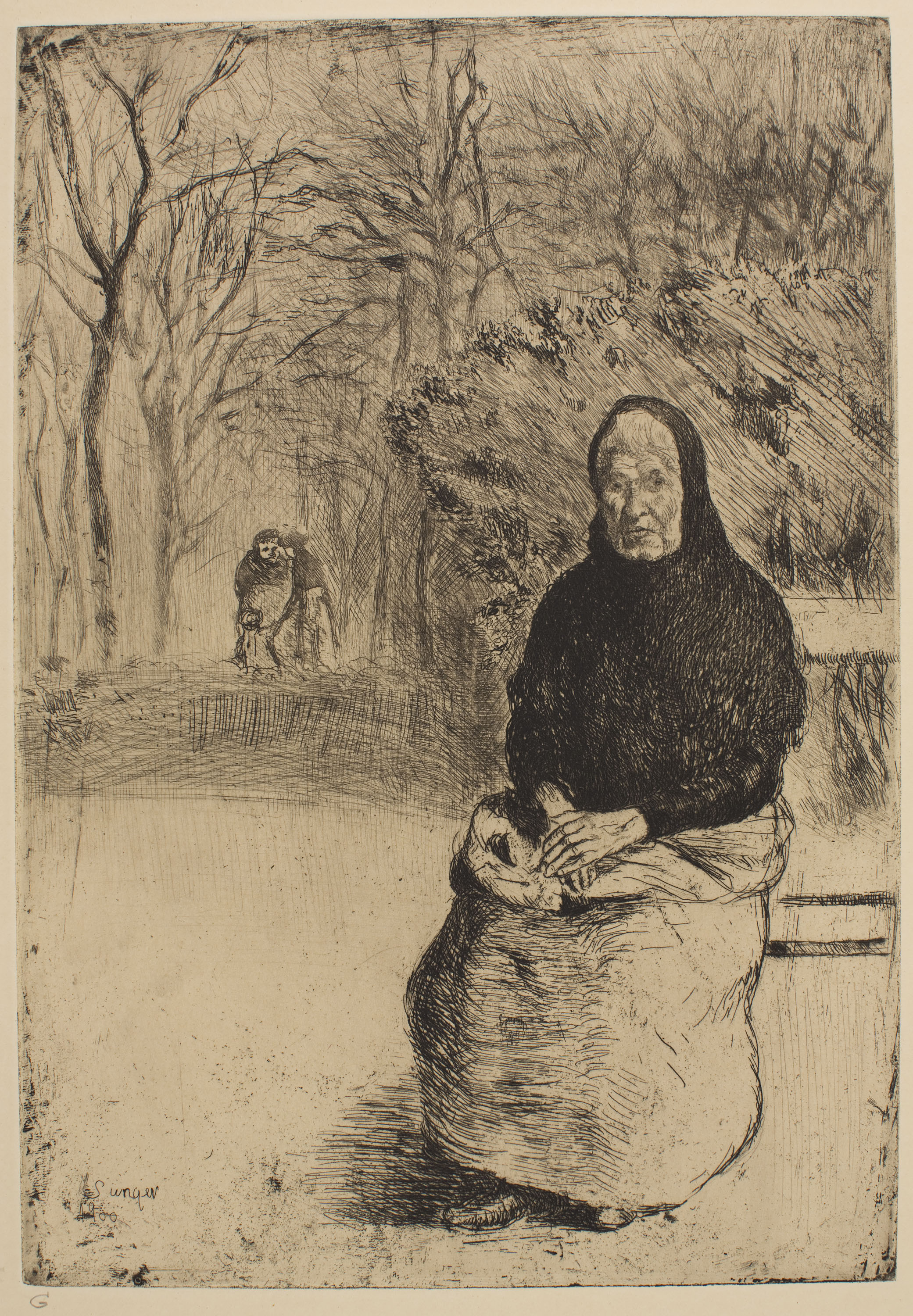 image for: Joaquim Sunyer - Vieille femme - Cap a 1900