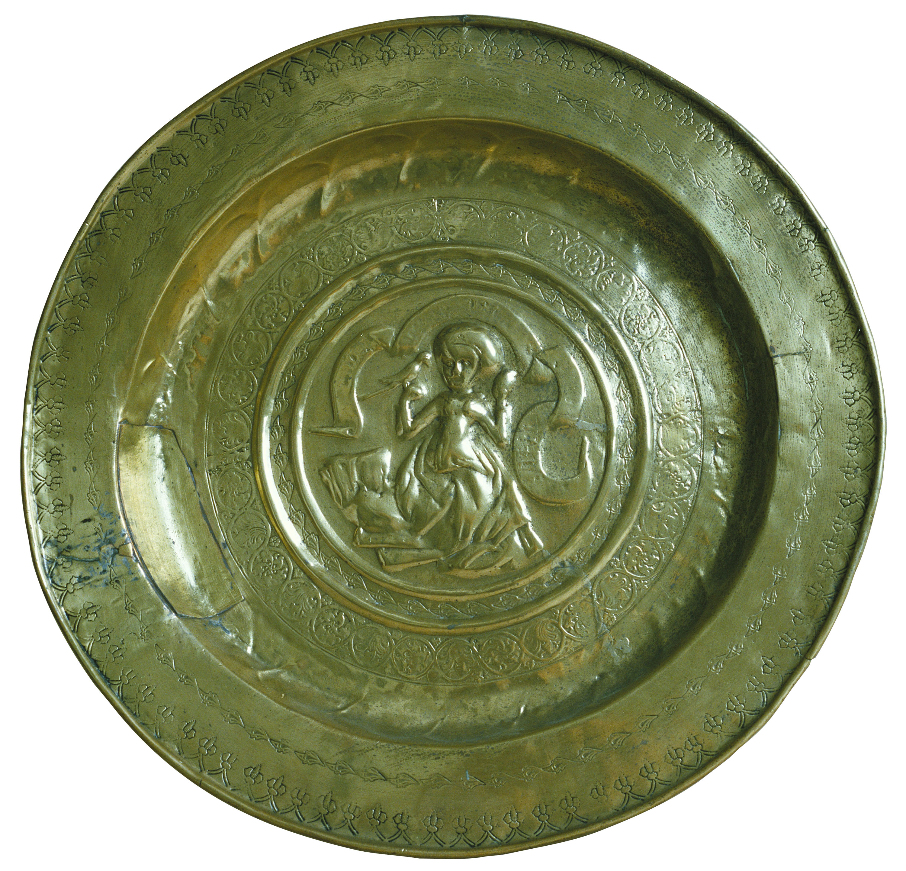 image for: Anònim. Alemanya. Nuremberg - Bacina amb dama i ocell - Cap a 1500