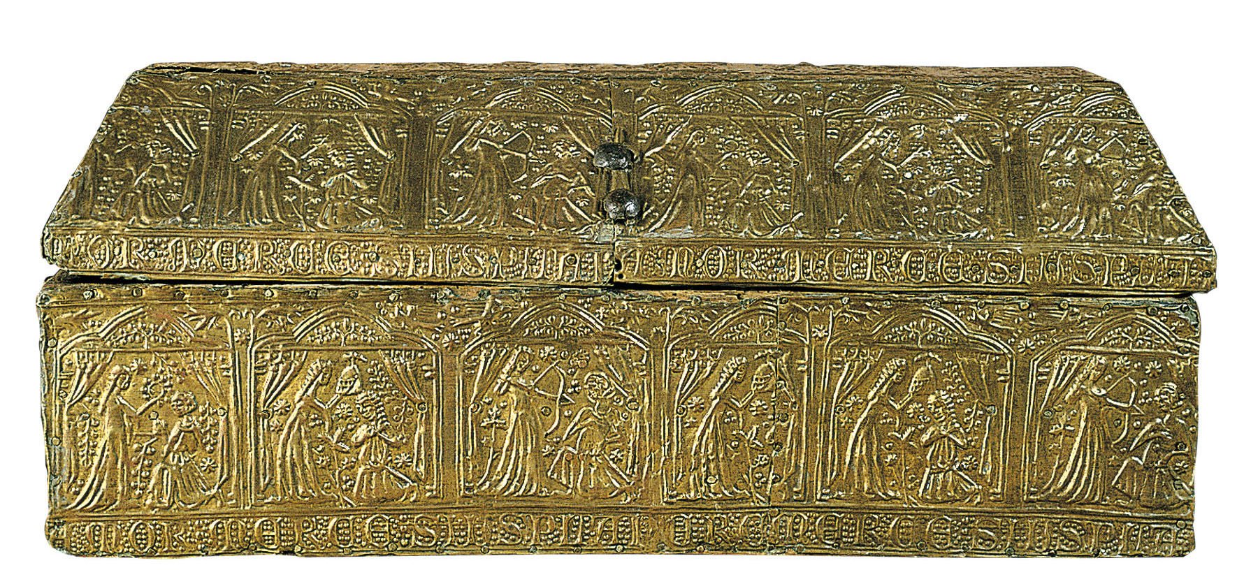 image for: Anònim. Catalunya. Barcelona - Capseta amatòria amb escenes galants - Entre 1370-1450