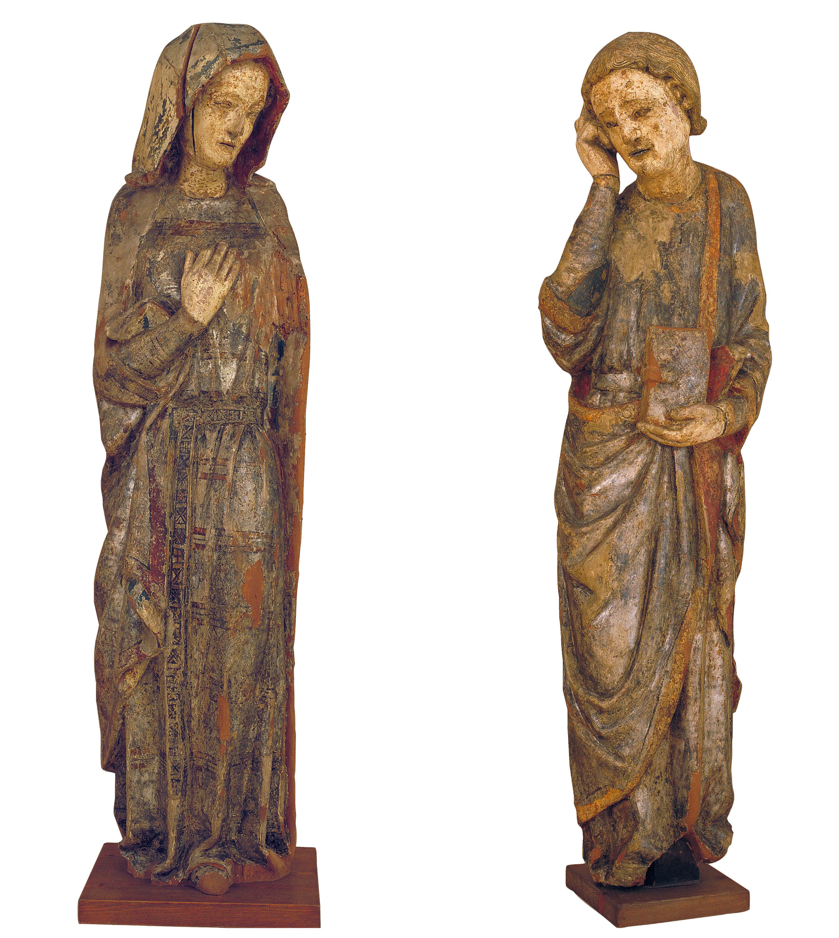 image for: Anònim - Mare de Déu i Sant Joan Evangelista d'un Calvari - Cap a 1300