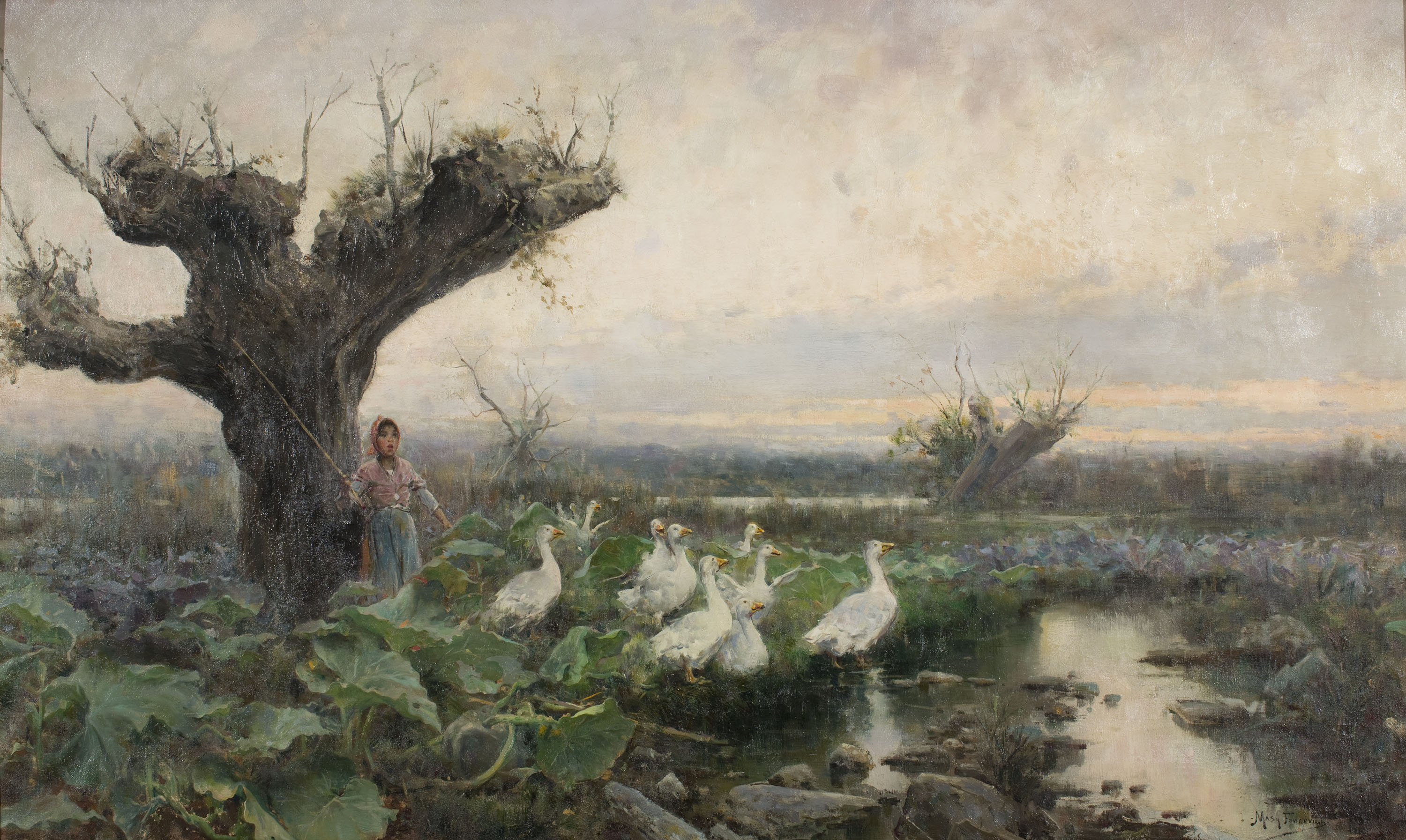 image for: Arcadi Mas i Fondevila - Pastora amb oques - Cap a 1900
