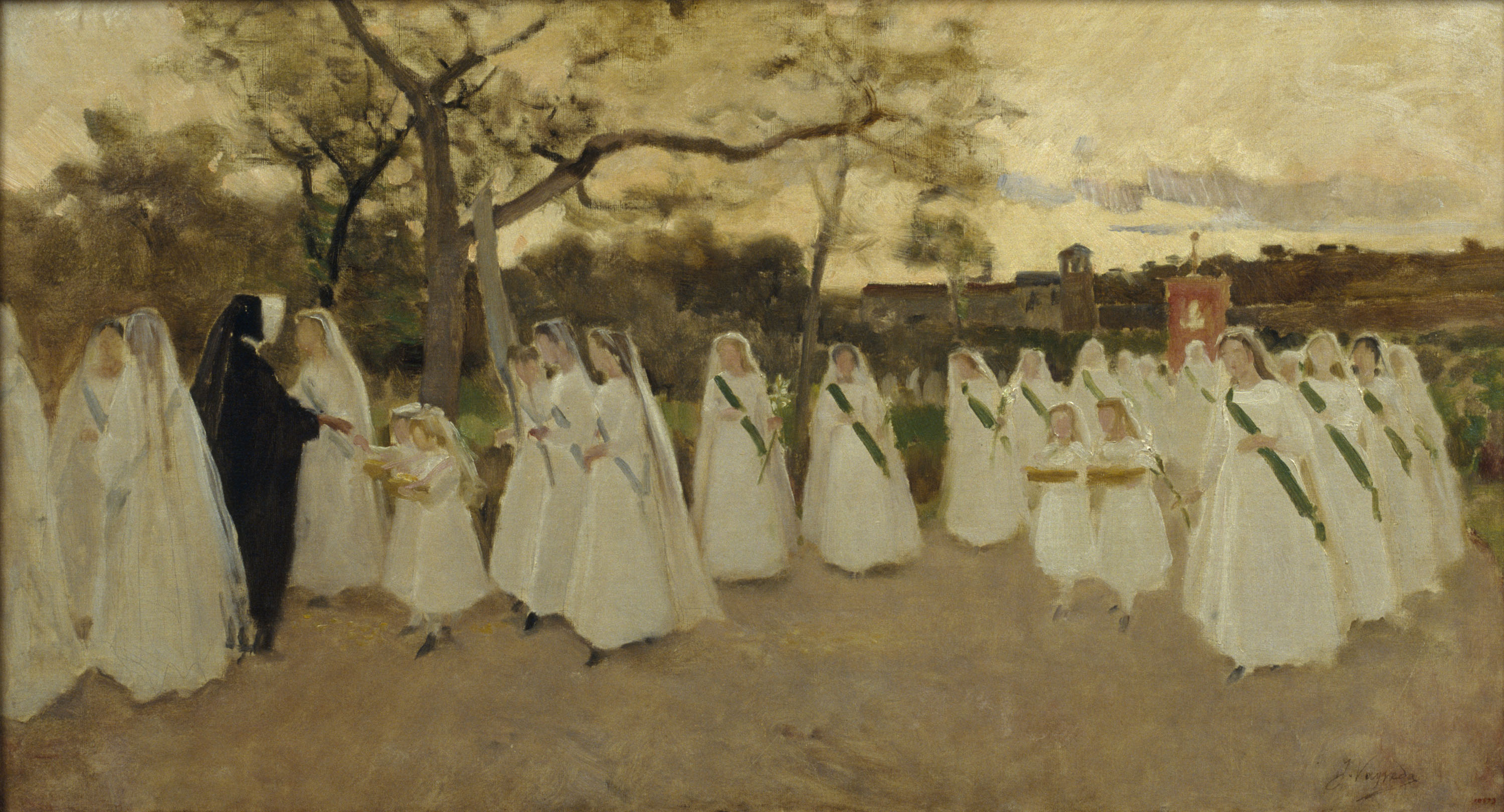 image for: Joaquim Vayreda - Processó de col·legiales - Cap a 1890