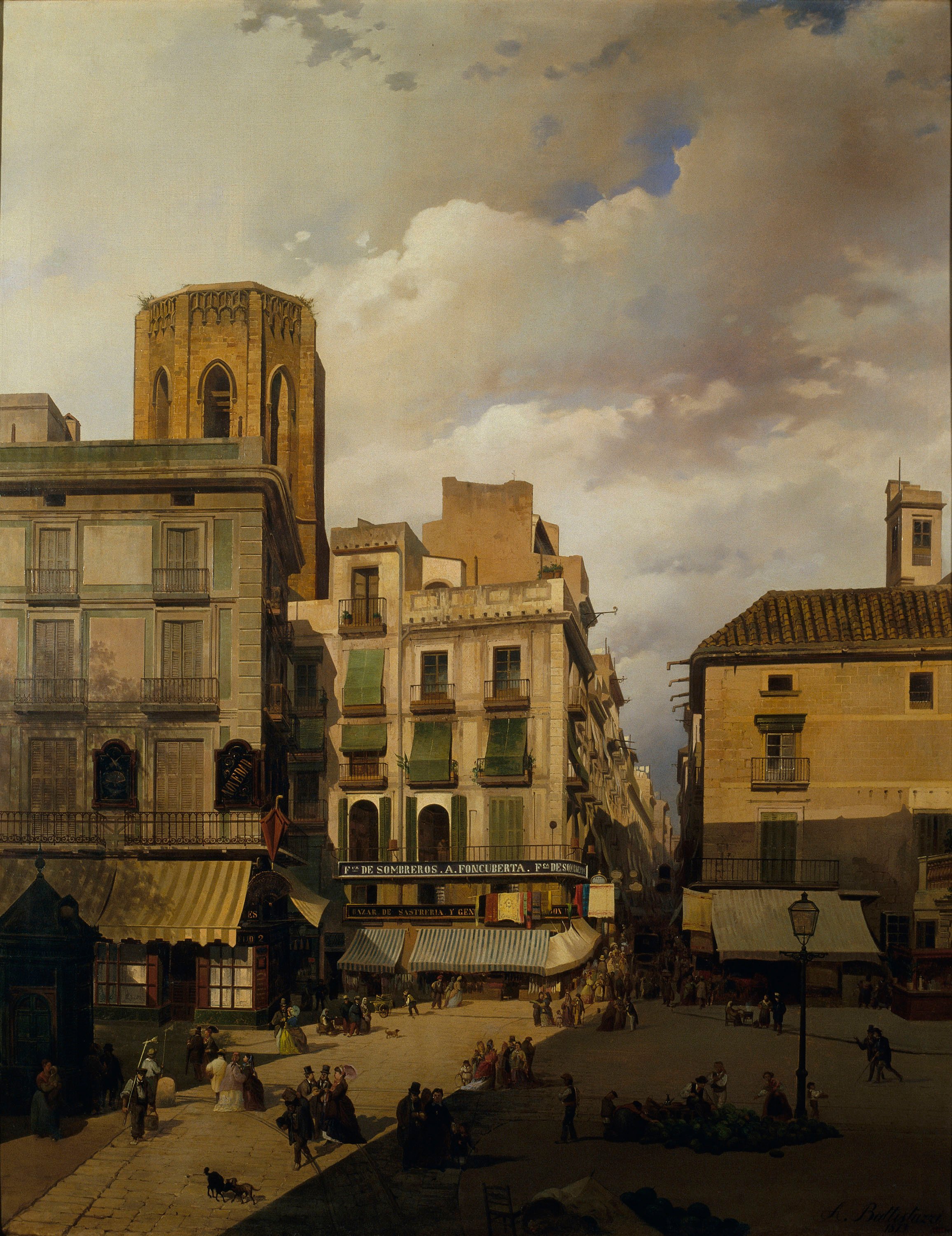 image for: Achille Battistuzzi - El pla de la Boqueria - 1873