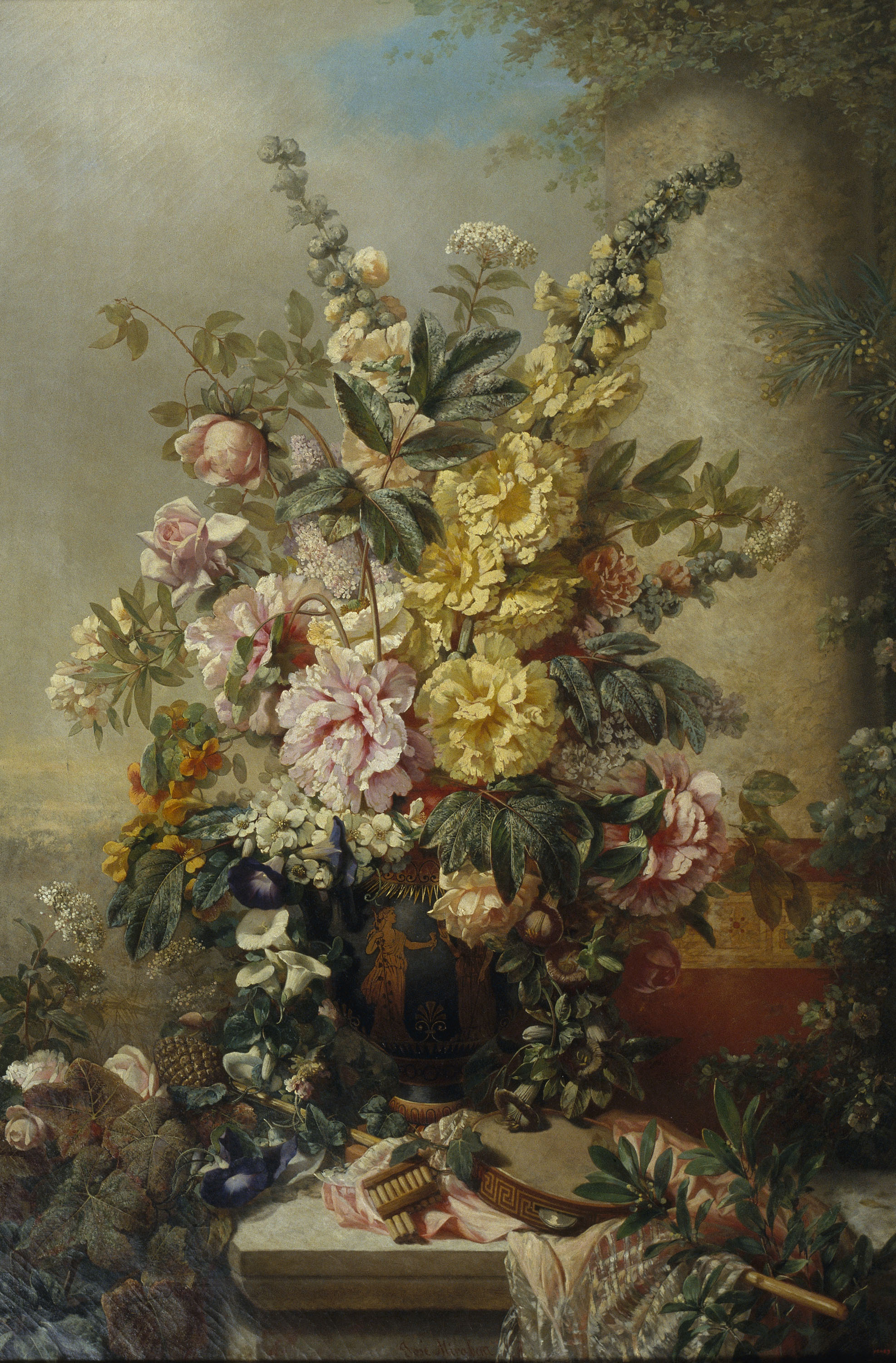 image for: Josep Mirabent - Gran gerro amb flors - Cap a 1880-1888