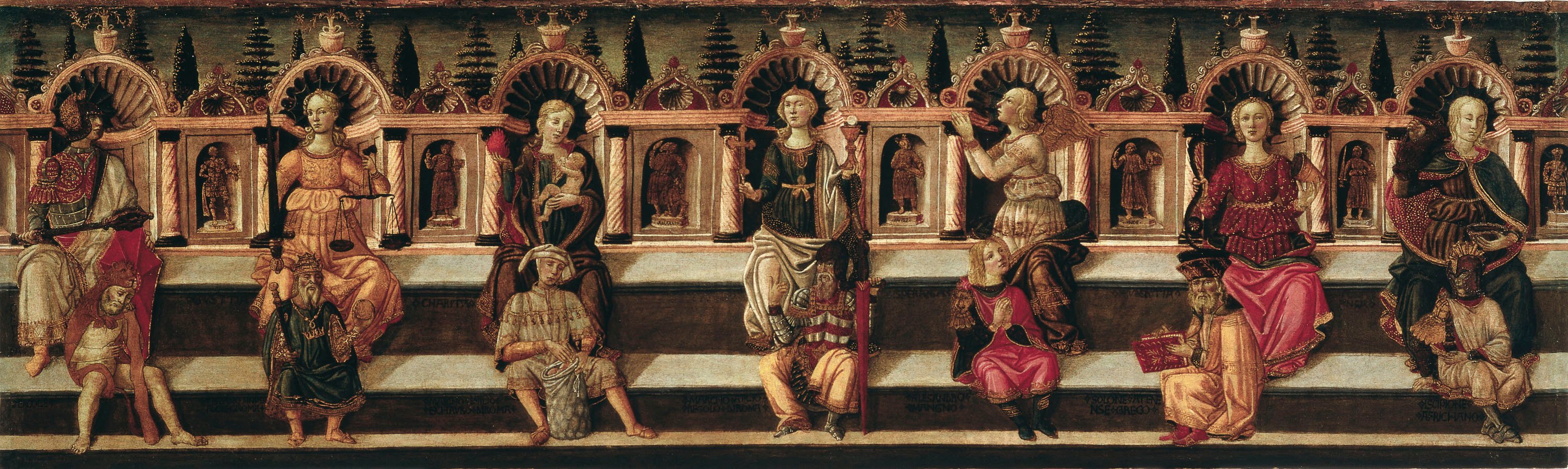 image for: Anton Francesco dello Scheggia - Les set Virtuts - 1465-1470