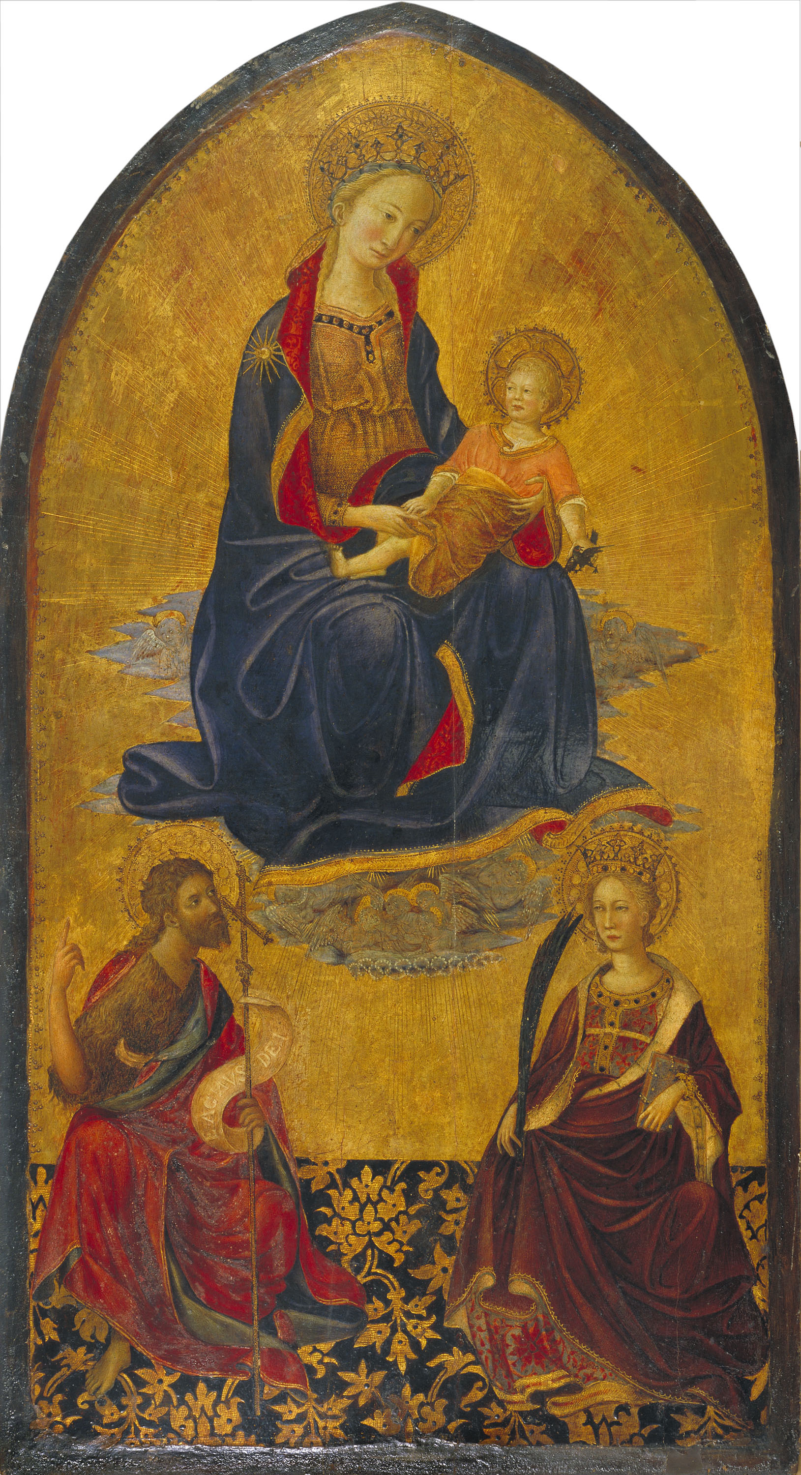 image for: Gherardo Starnina - Mare de Déu amb el Nen Jesús adorat per sant Joan Baptista i santa Caterina - Finals del segle XIV – inicis del segle XV