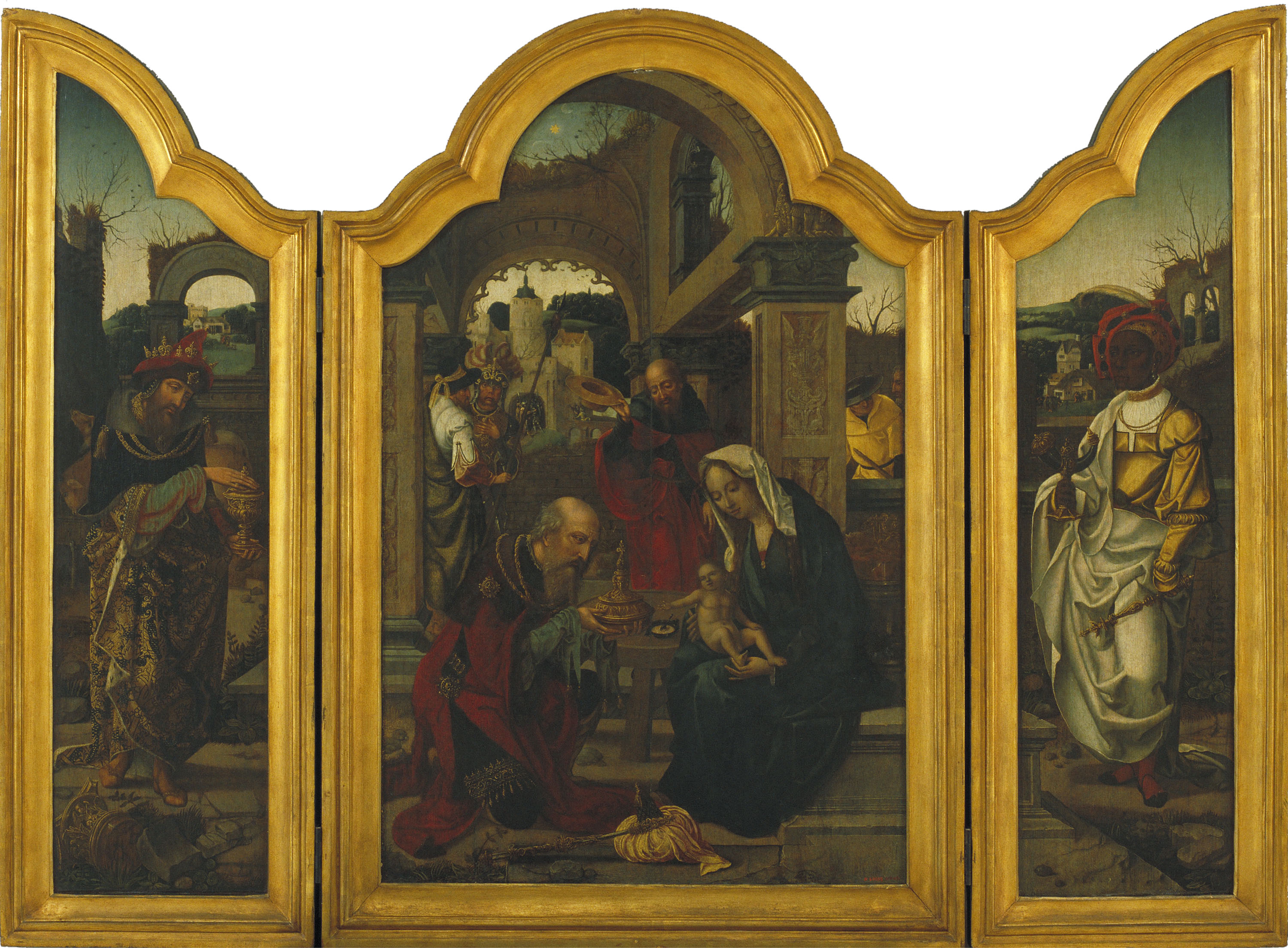 image for: Jan van Dornicke (Mestre de 1518) - Tríptic amb l'Epifania - Cap a 1540