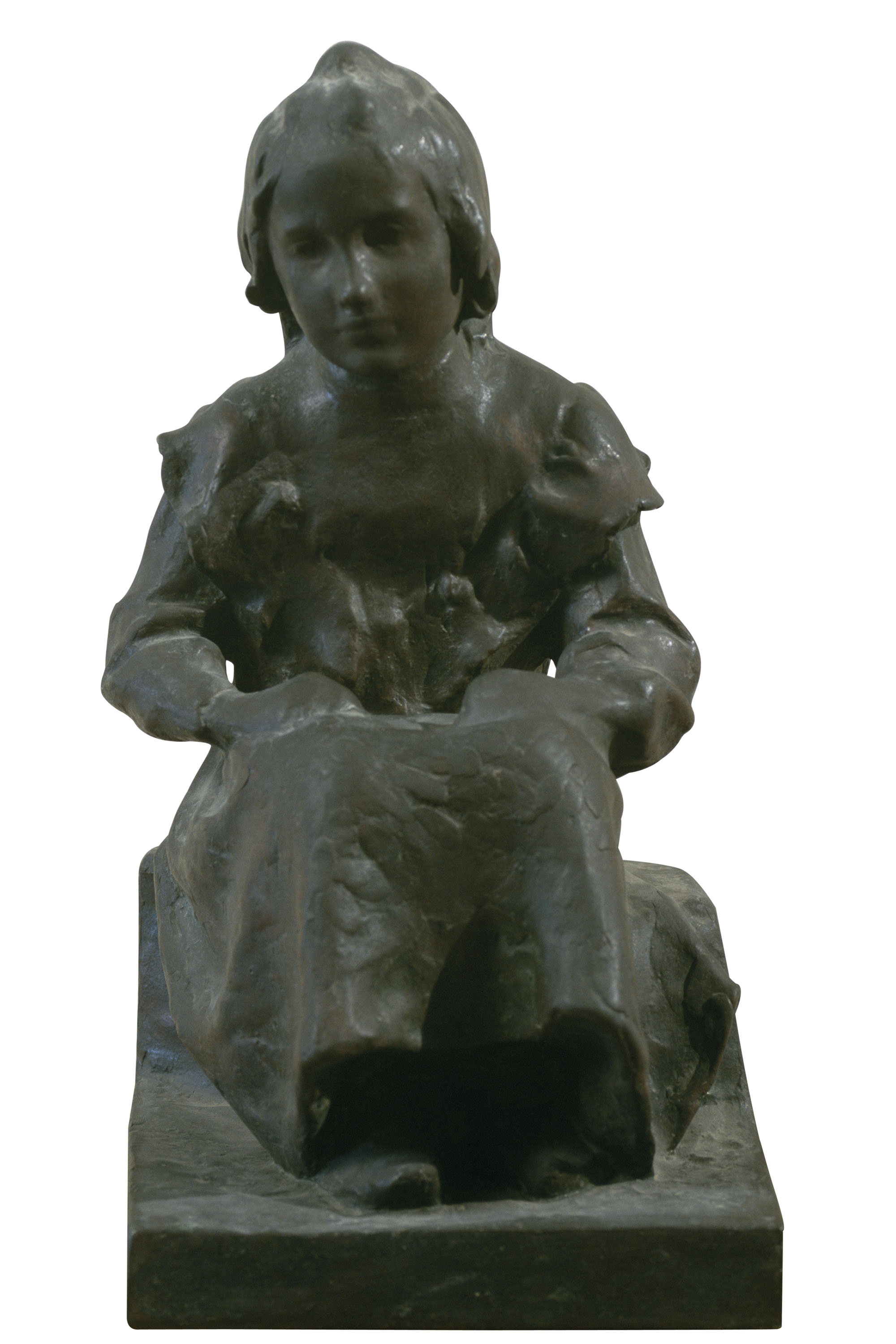 image for: Josep Llimona - Nena asseguda - 1904