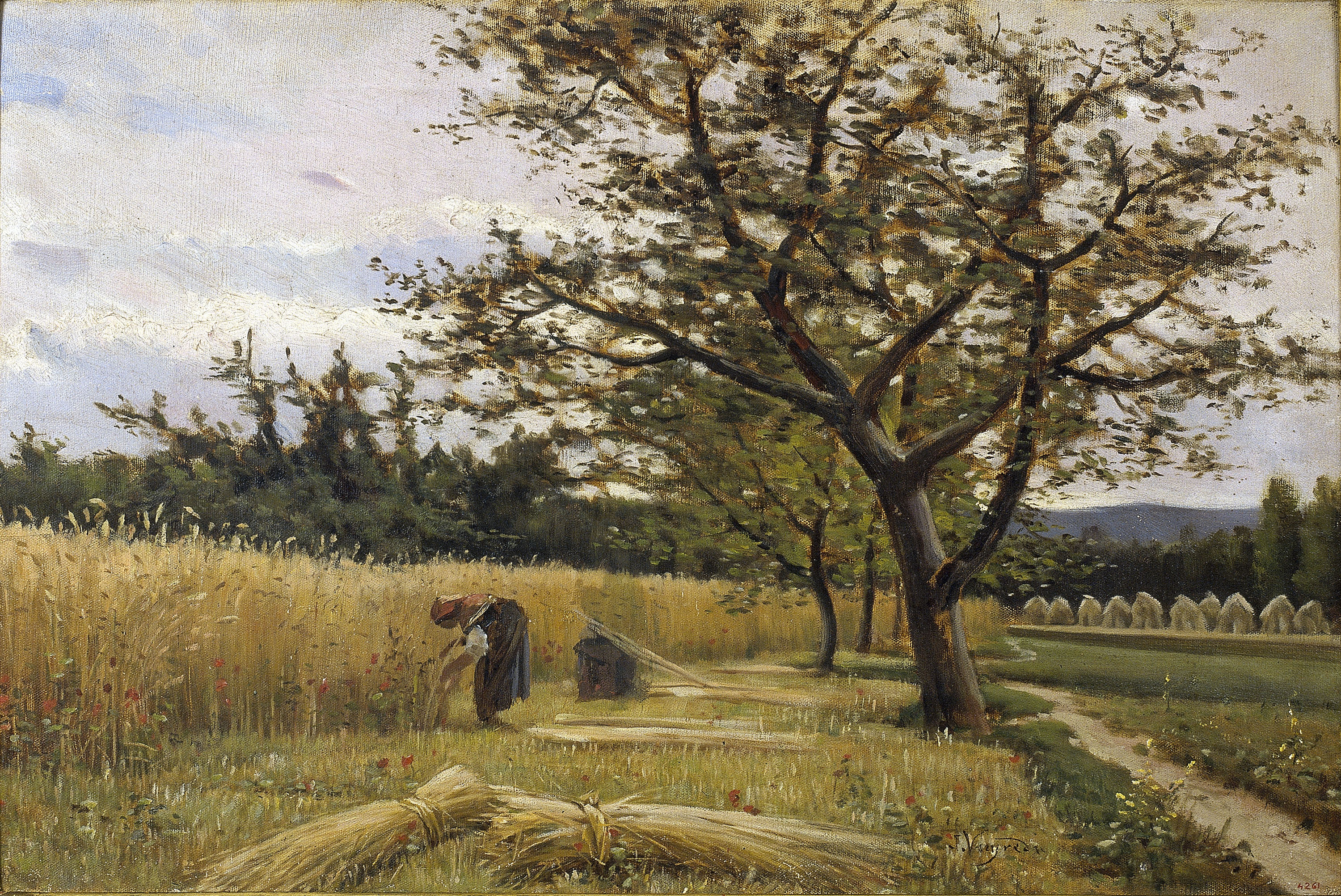 image for: Joaquim Vayreda - La sega - Olot, cap a 1881