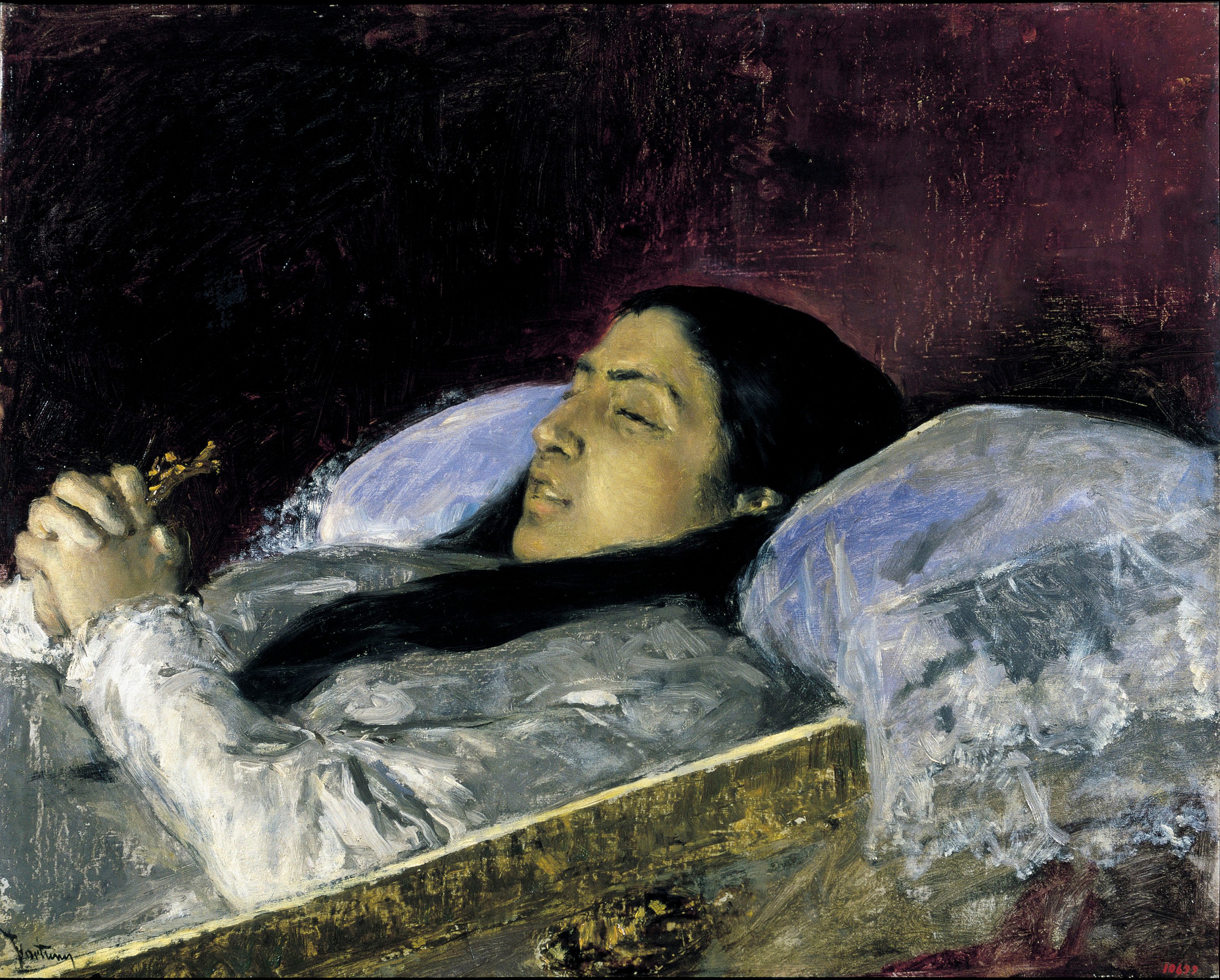 image for: Marià Fortuny - La senyoreta Del Castillo en el seu llit de mort - Granada, 1871