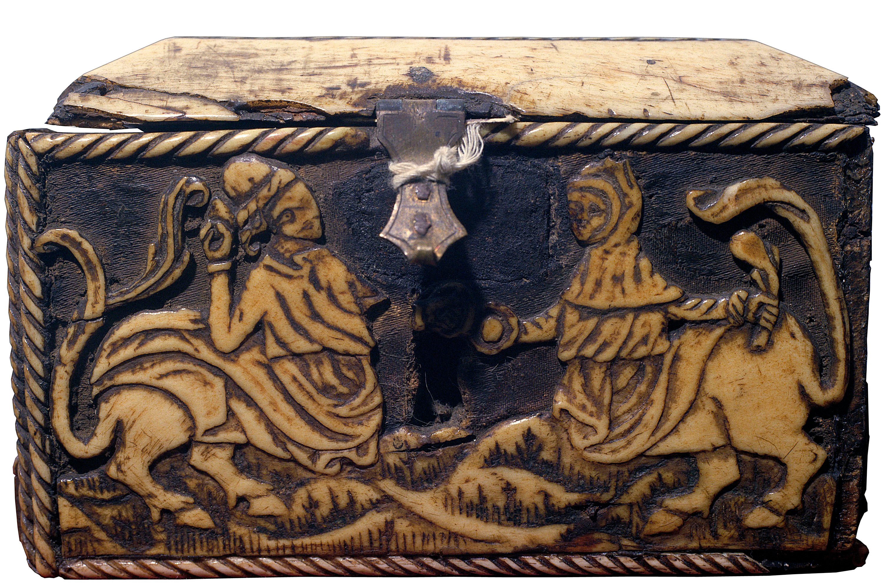 image for: Anònim. França - Capseta amatòria amb dama i unicorn - Segle XV