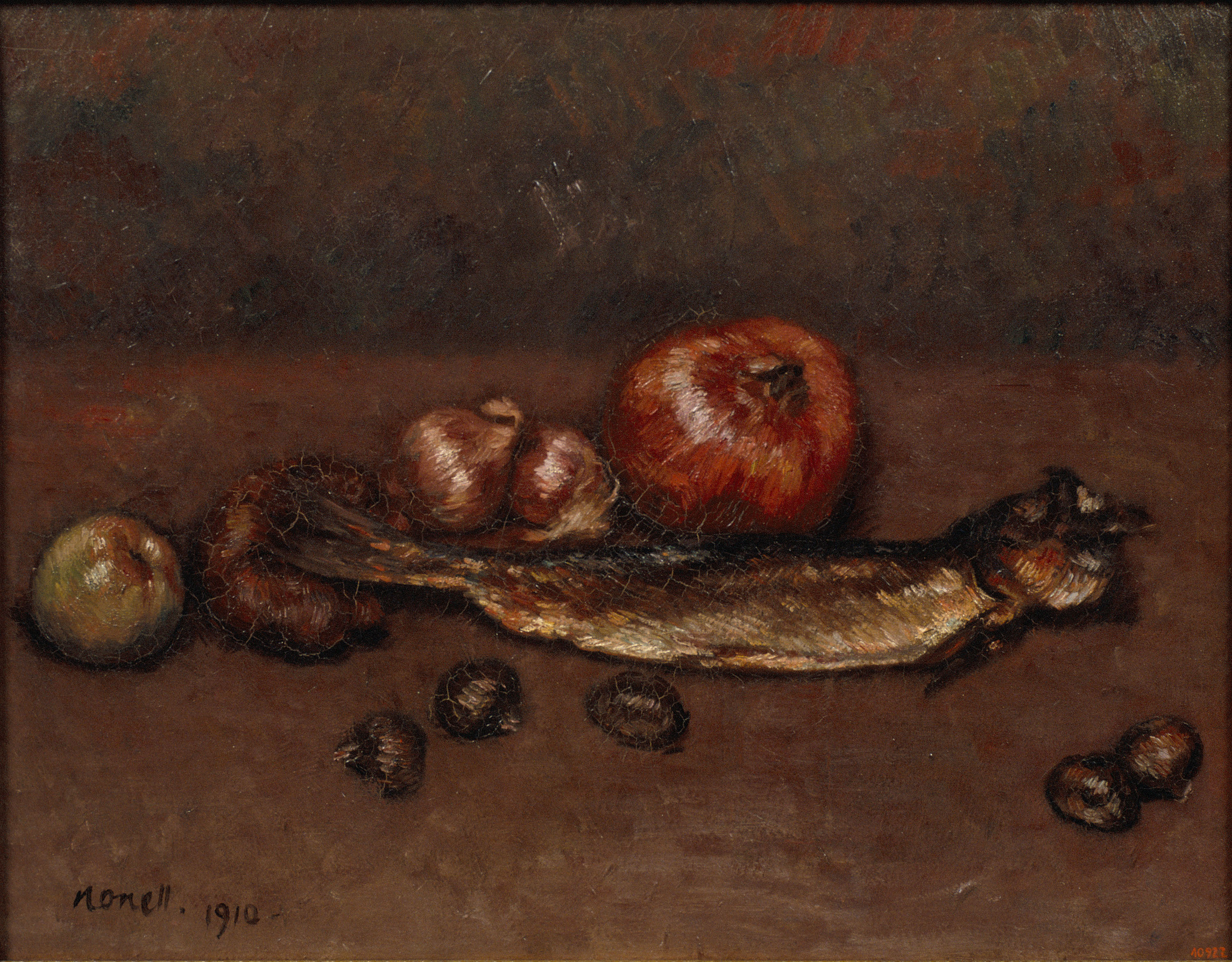 image for: Isidre Nonell - Natura morta amb cebes i arengada - Barcelona, 1910