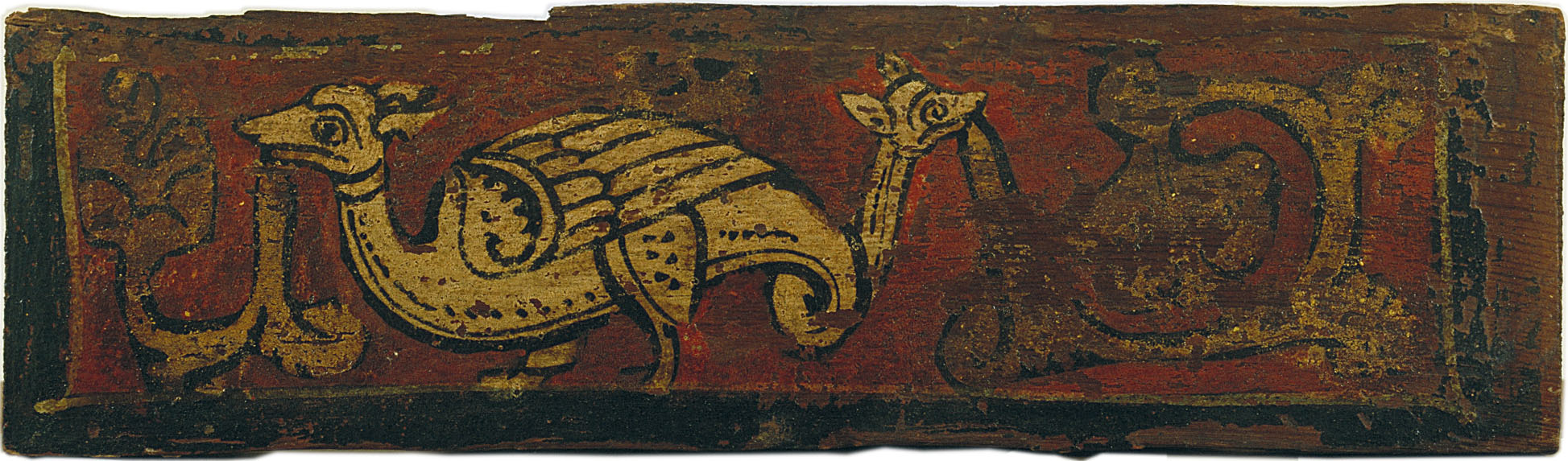 image for: Anònim. Catalunya - Tauleta d'enteixinat amb animal fantàstic devorant motius vegetals - Finals del segle XIII