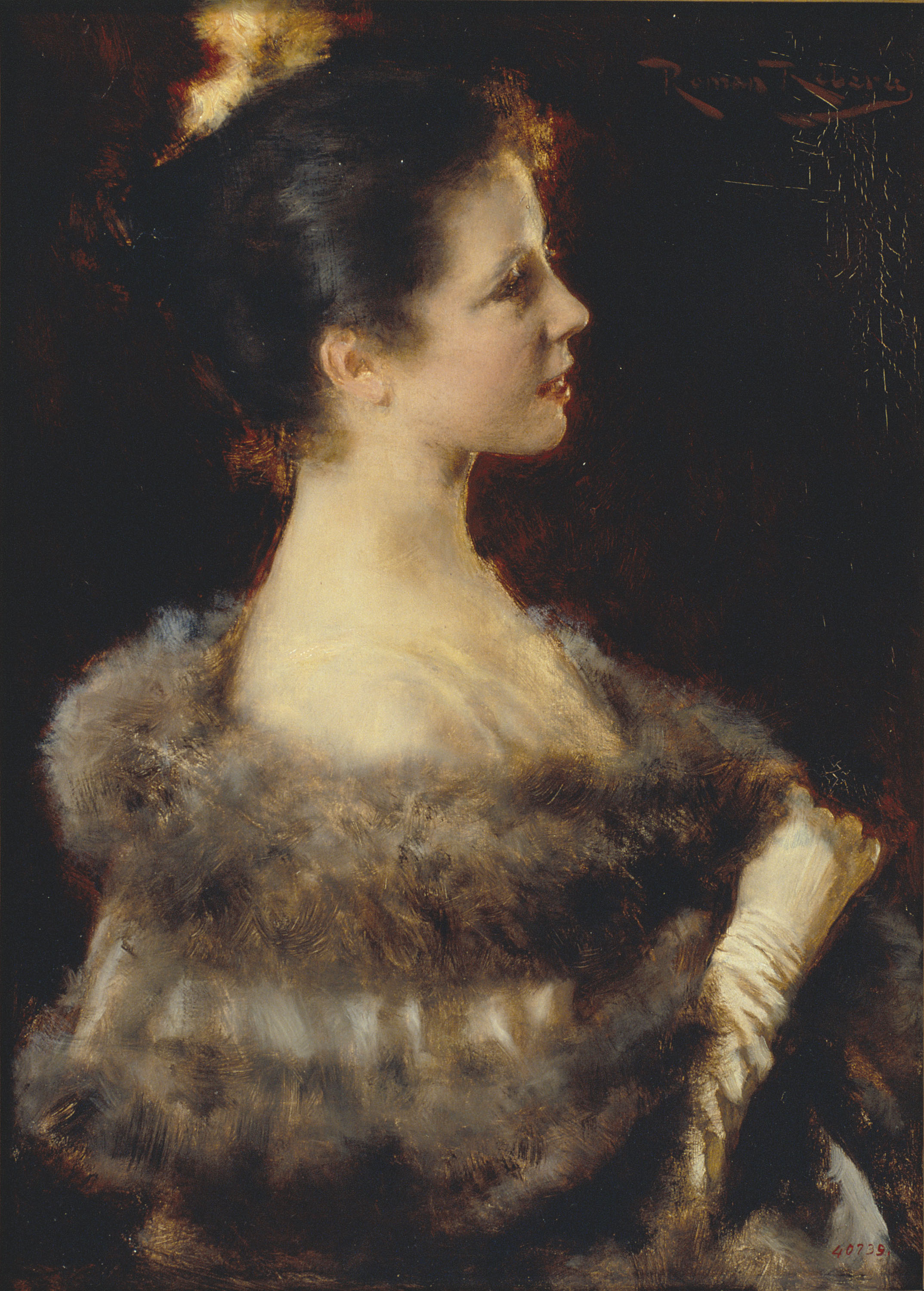 image for: Romà Ribera - Dama amb vestit de nit - 1893