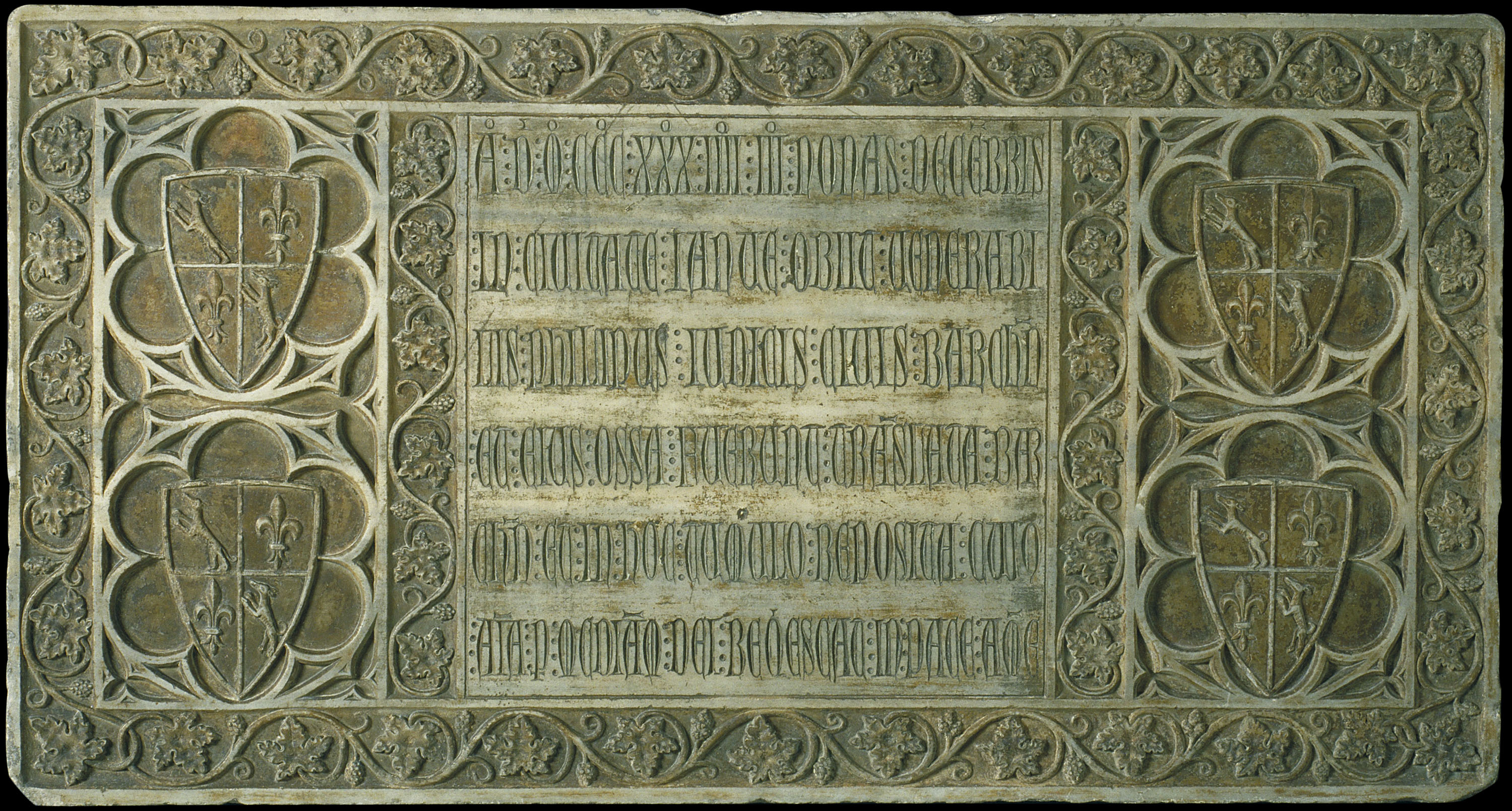 image for: Anònim. Catalunya - Làpida sepulcral de Felipe Giudice (mort el 1334) - Segon quart del segle XIV