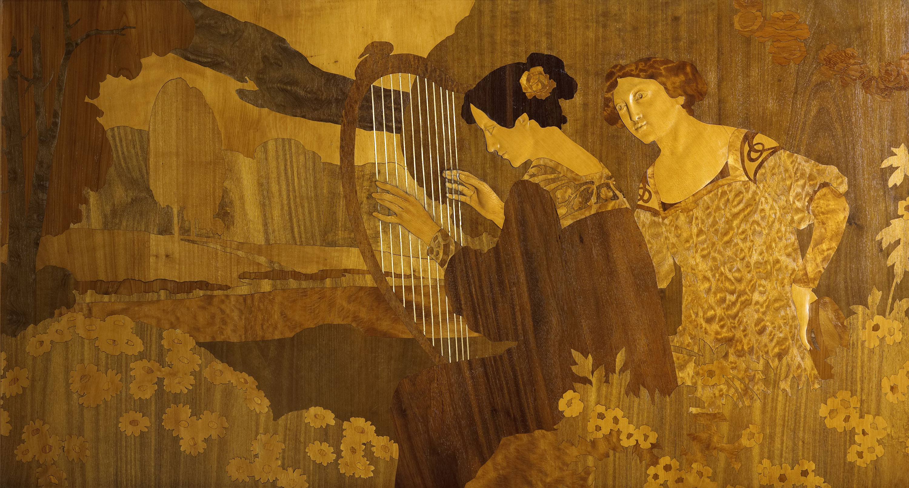 image for: Gaspar Homar - Noies assegudes a la vora de l'estany - Cap a 1905