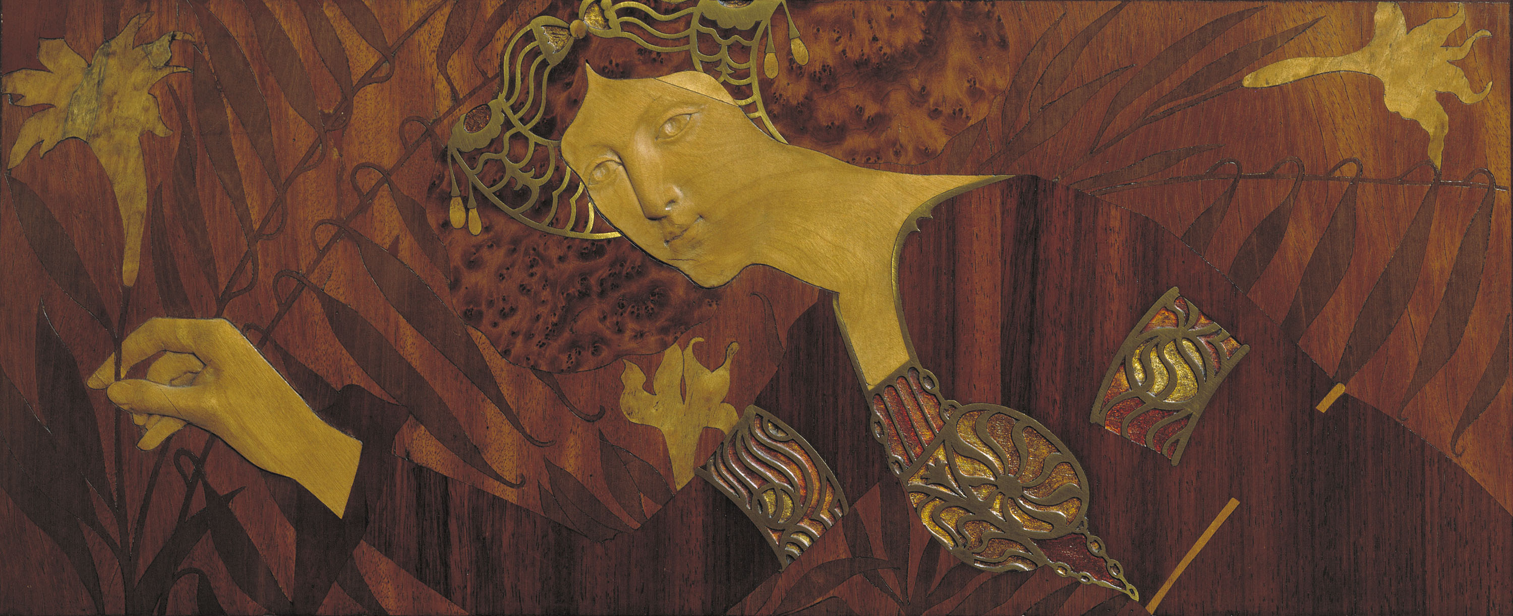 image for: Gaspar Homar - Donzella agafant un lliri - Cap a 1906