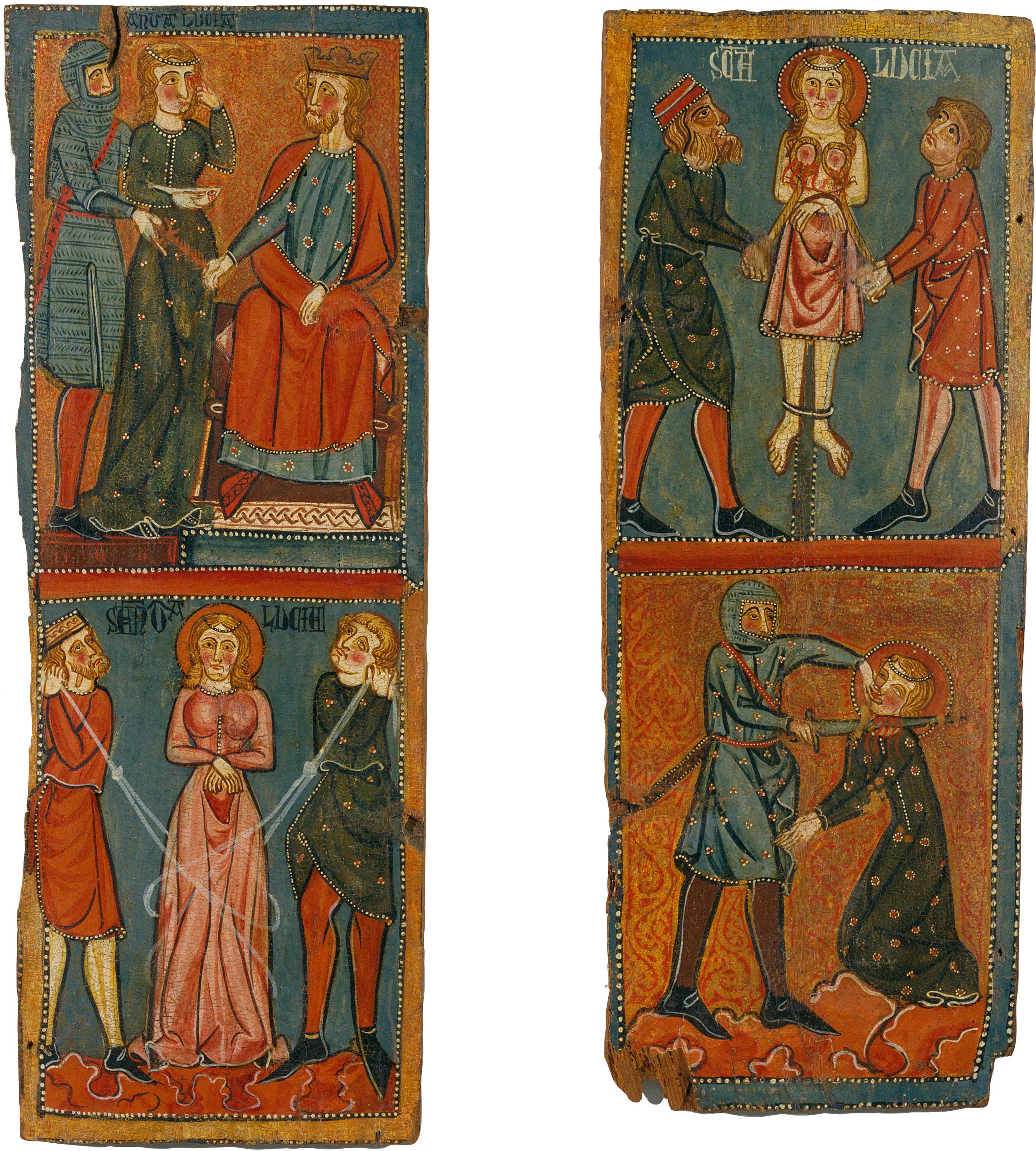 image for: Anònim. Catalunya - Tauletes amb escenes del martiri de santa Llúcia - Cap a 1300