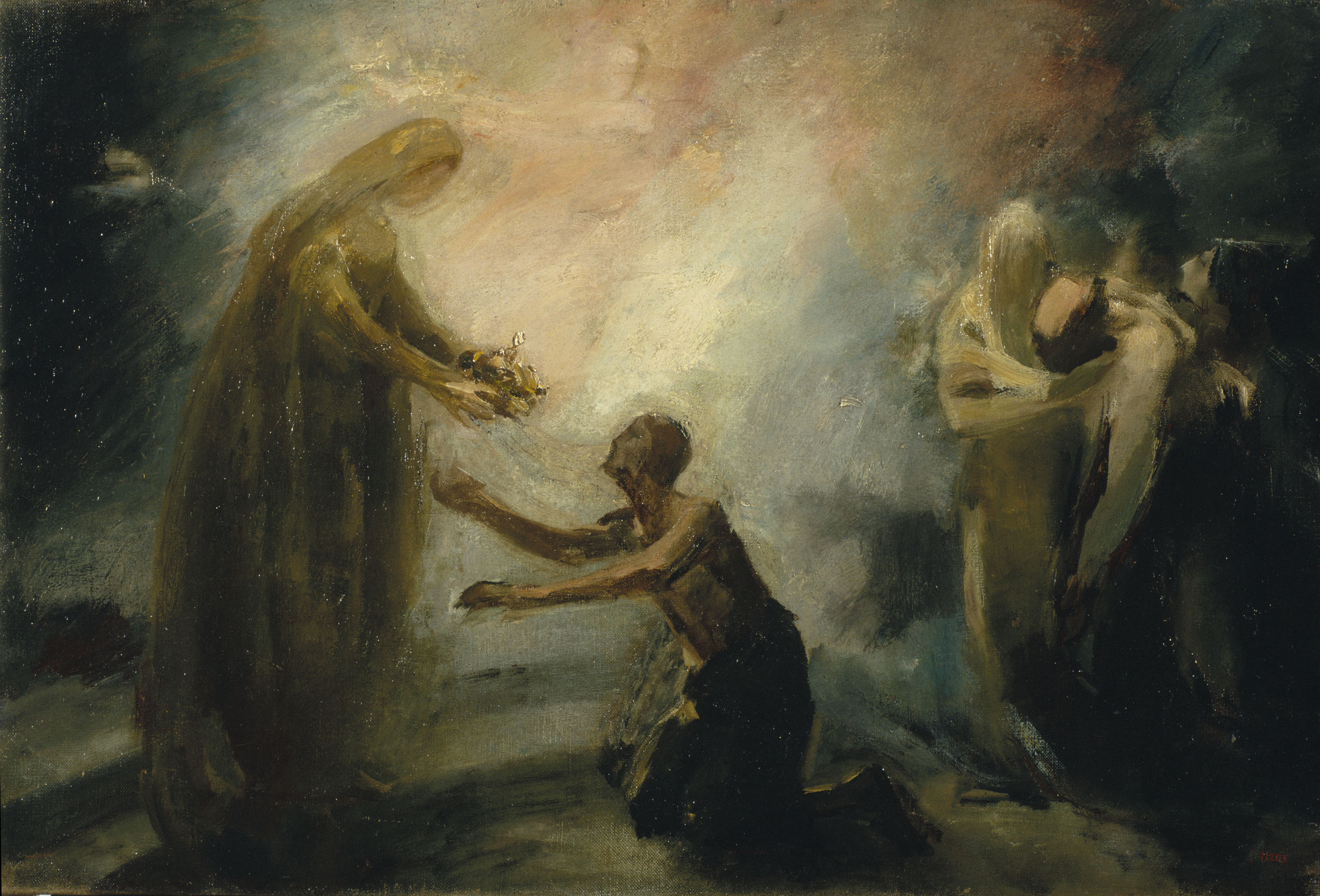 image for: Aleix Clapés - Santa Isabel oferint la corona de reina a un pobre - Cap a 1890-1895
