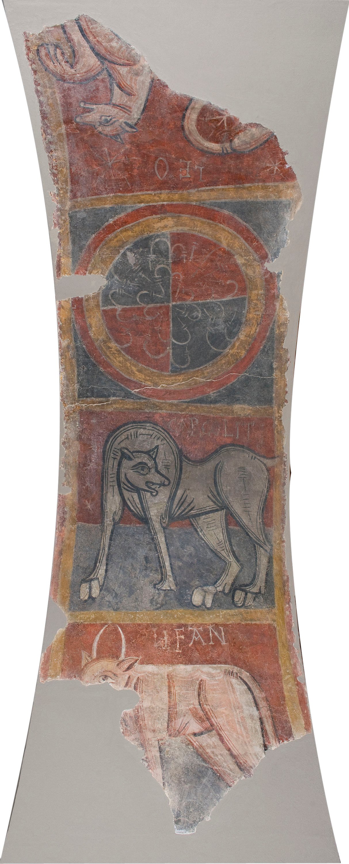 image for: Mestre de Boí - CARCOLITI, elefant i lleó de Sant Joan de Boí - Cap a 1100