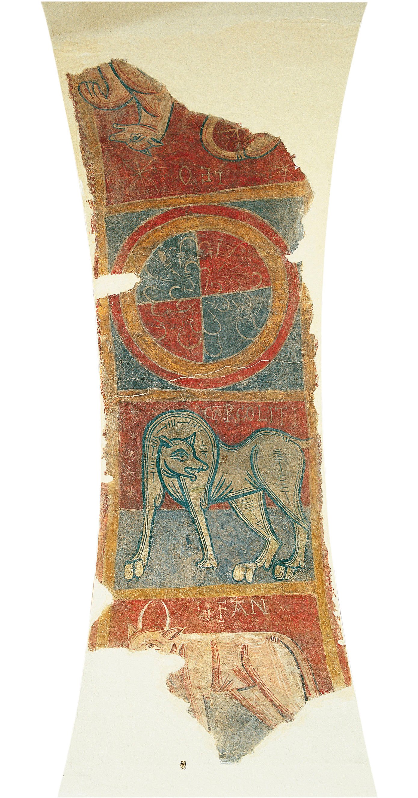image for: Mestre de Boí - CARCOLITI, elefant i lleó de Sant Joan de Boí - Cap a 1100 [1]