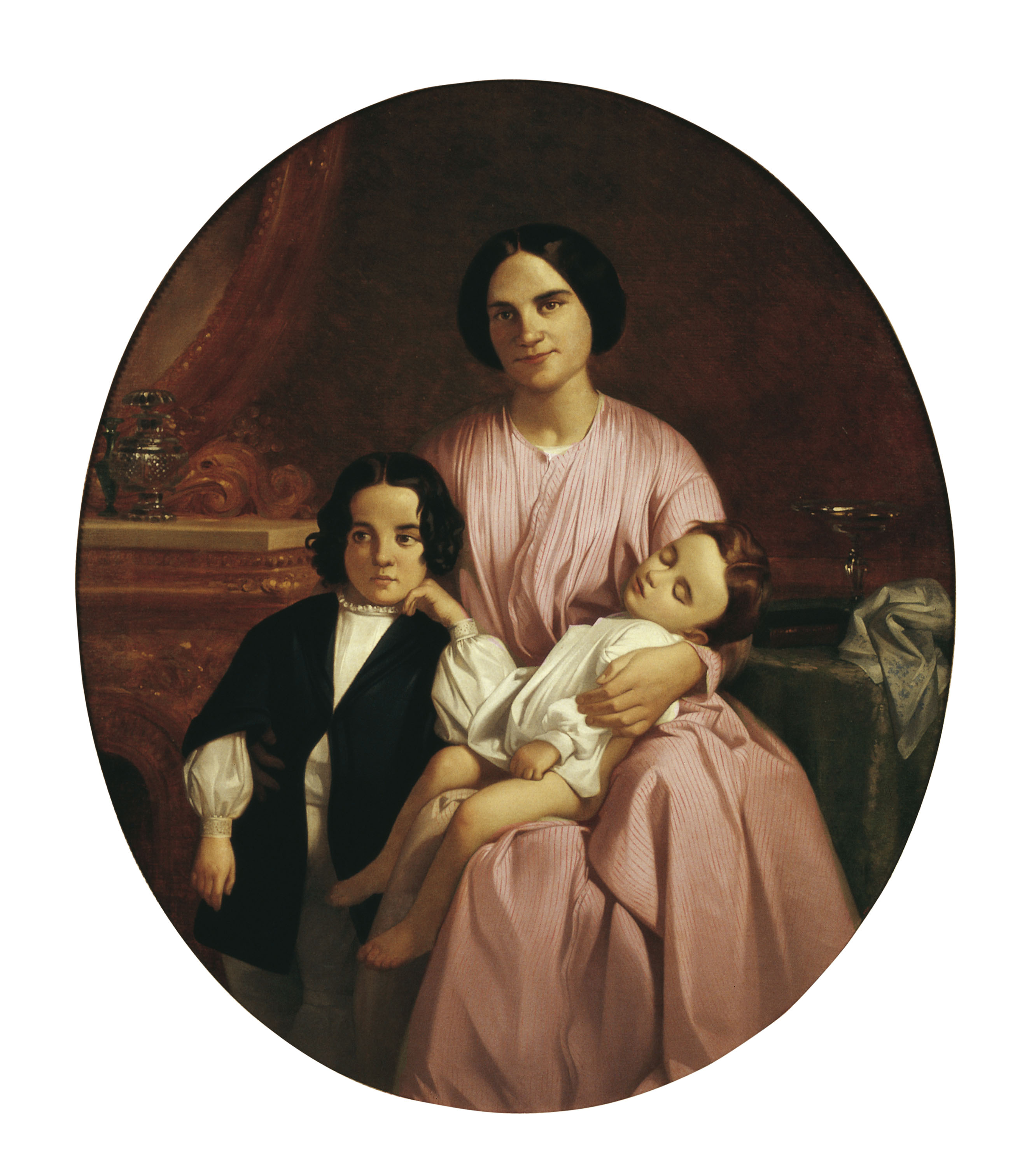image for: Claudi Lorenzale - Retrat de la dona i els fills del pintor - Barcelona, cap a 1860-1865