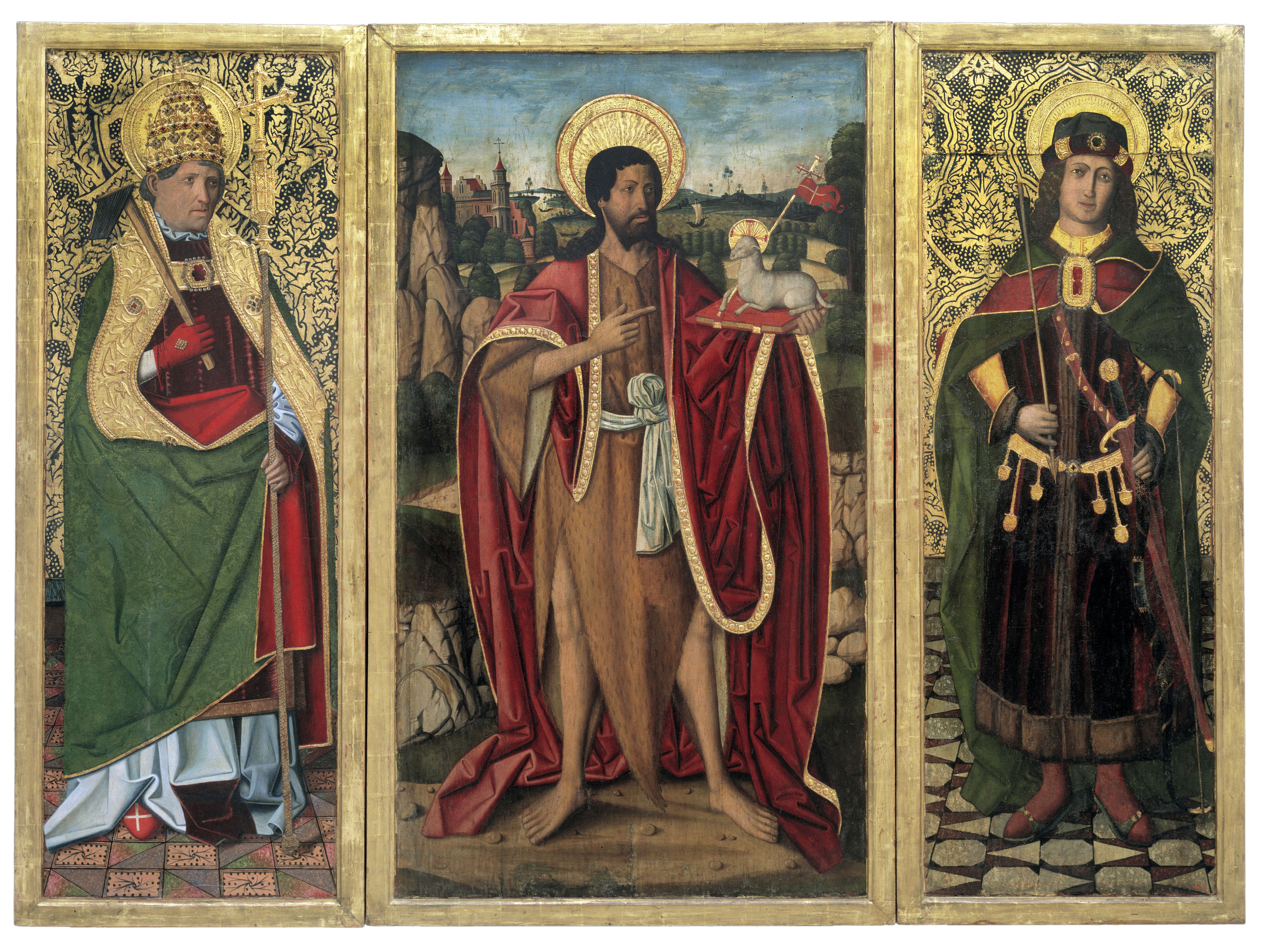 image for: Miguel Ximénez - Sant Joan Baptista; Sant Fabià i Sant Sebastià - 1494