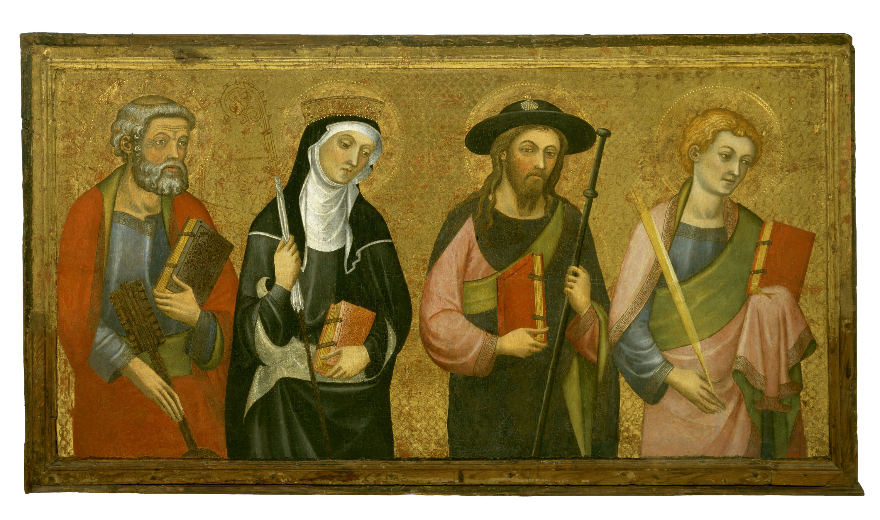 image for: Pere Serra - Sant Pere, Santa Clara, Sant Jaume el Major, Sant Joan Evangelista - Cap a 1385