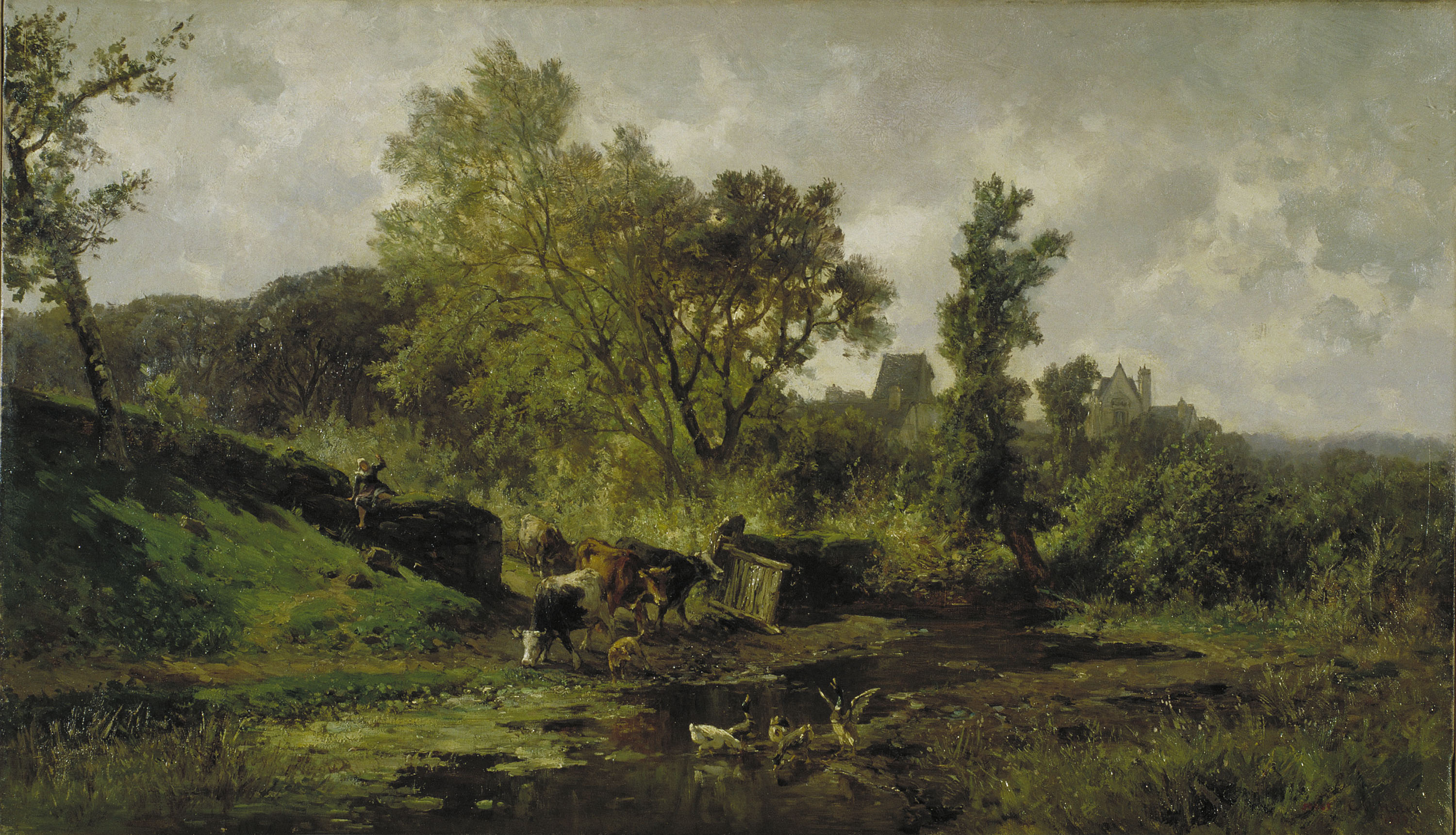image for: Carlos de Haes - Paisatge flamenc - 1879