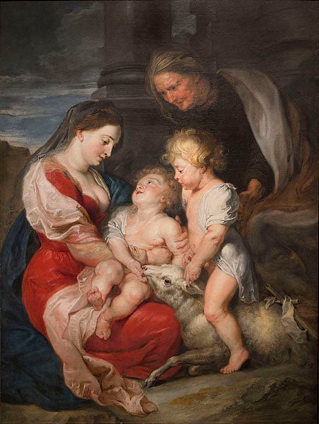 image for: Peter Paulus Rubens - La Mare de Déu i el Nen amb santa Isabel i sant Joanet - Cap a 1618
