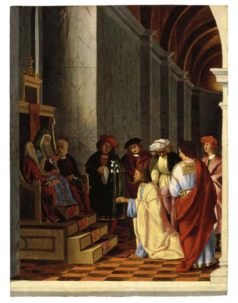 image for: Lorenzo Lotto - Sant Josep i els pretendents de la Mare de Déu - Cap a 1508