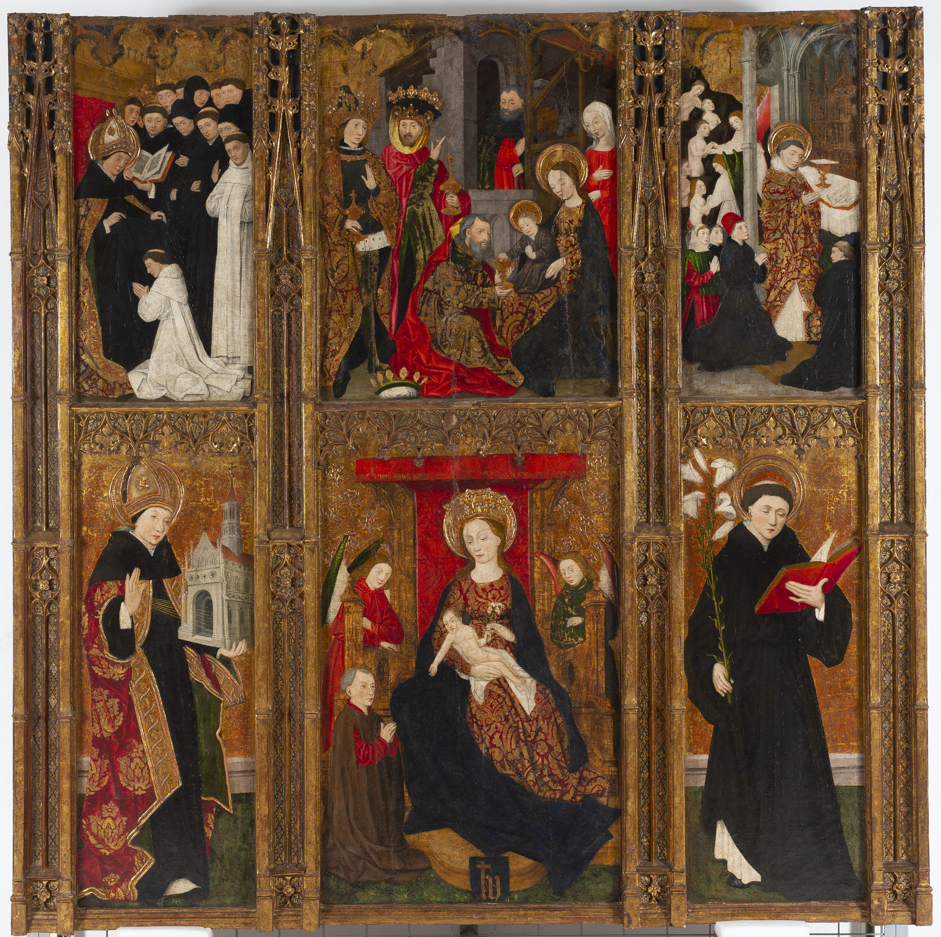 image for: Antoine de Lonhy - Retaule de la Mare de Déu, sant Agustí i sant Nicolau de Tolentino - Cap a 1461-1462