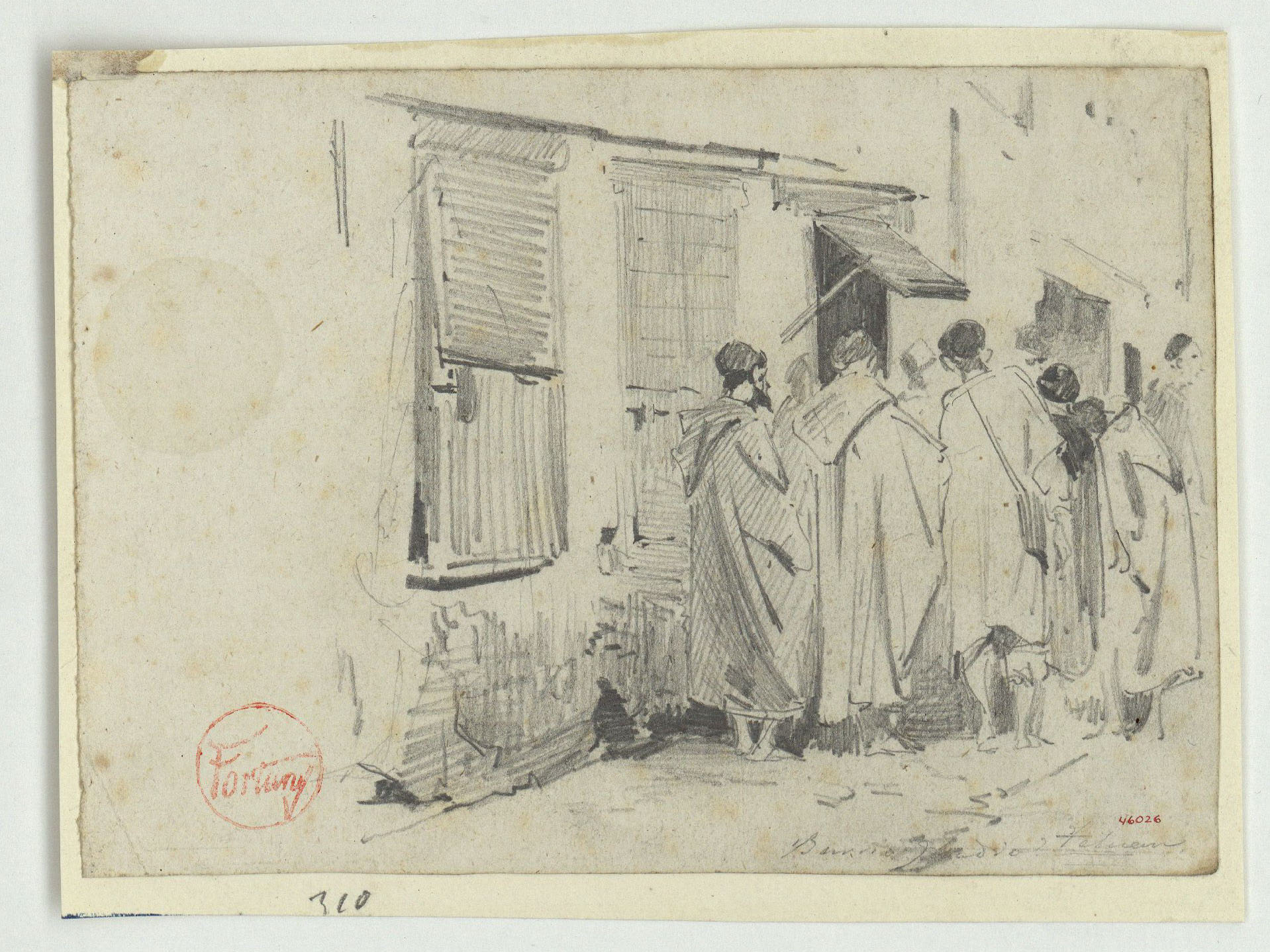 image for: Marià Fortuny - Barrio judío Tetuán (Marroquins davant d'una botiga) - 1860