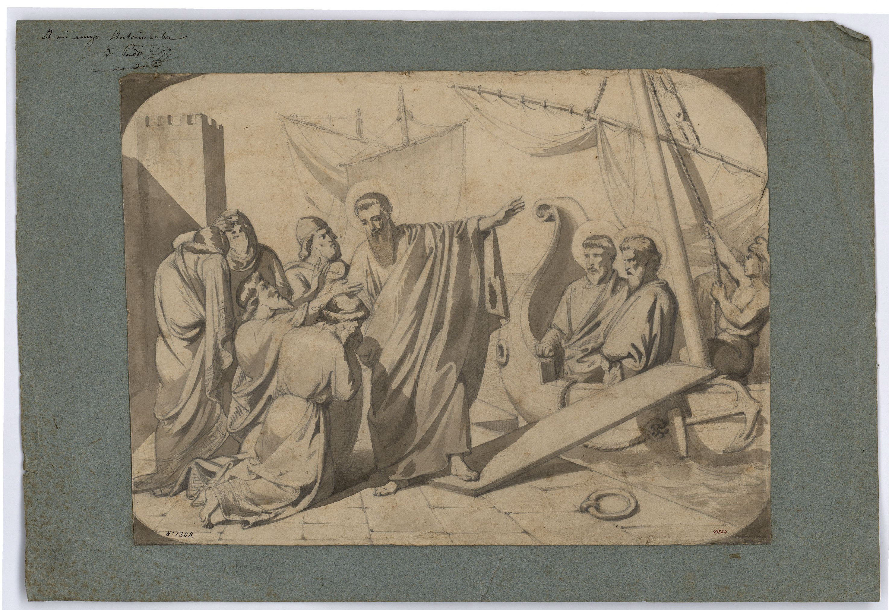 image for: Marià Fortuny - Sant Pau, a punt d'embarcar, acomiadant-se - Cap a 1855-1856