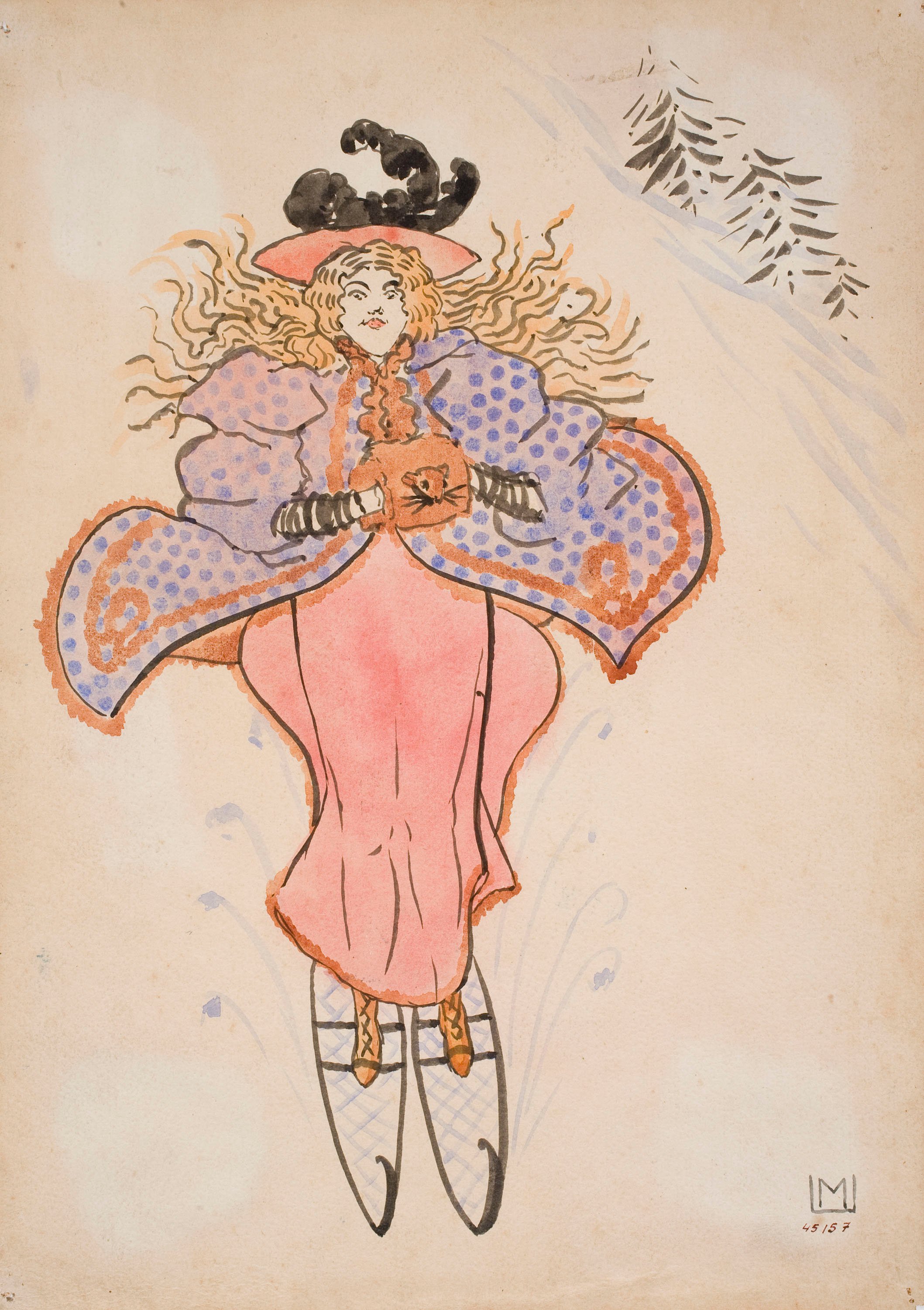 image for: Miquel Utrillo - Dona esquiant - 1890