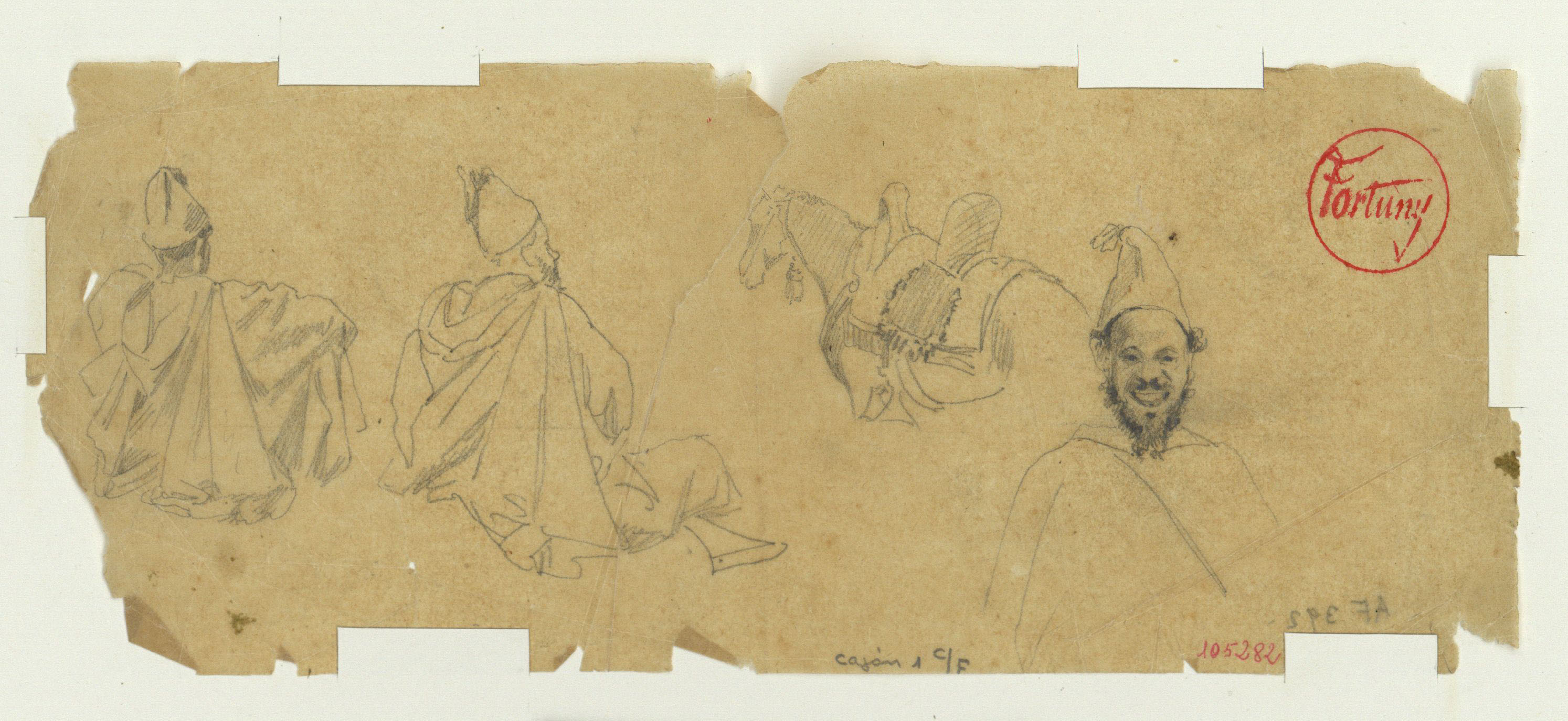 image for: Marià Fortuny - Calc de marroquins i cavall - Cap a 1860-1862