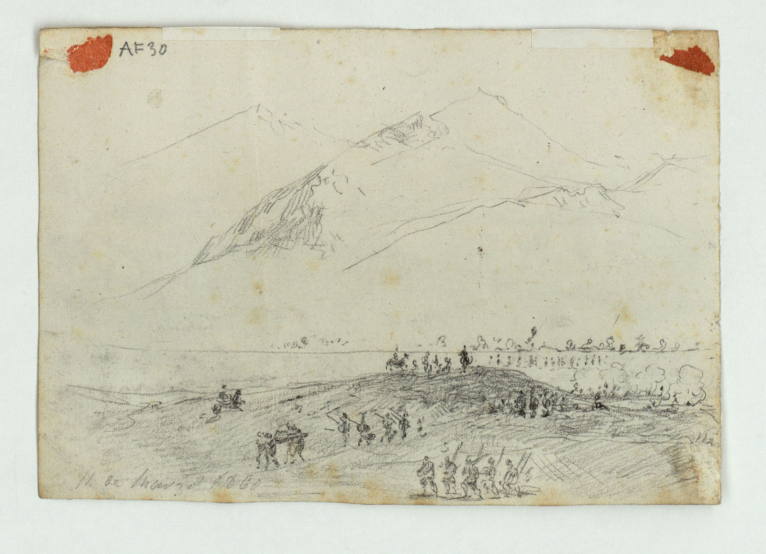 image for: Marià Fortuny - Paisatge marroquí amb soldats espanyols (anvers) / Paisatge marroquí amb soldats espanyols (revers) - 1860 [1]
